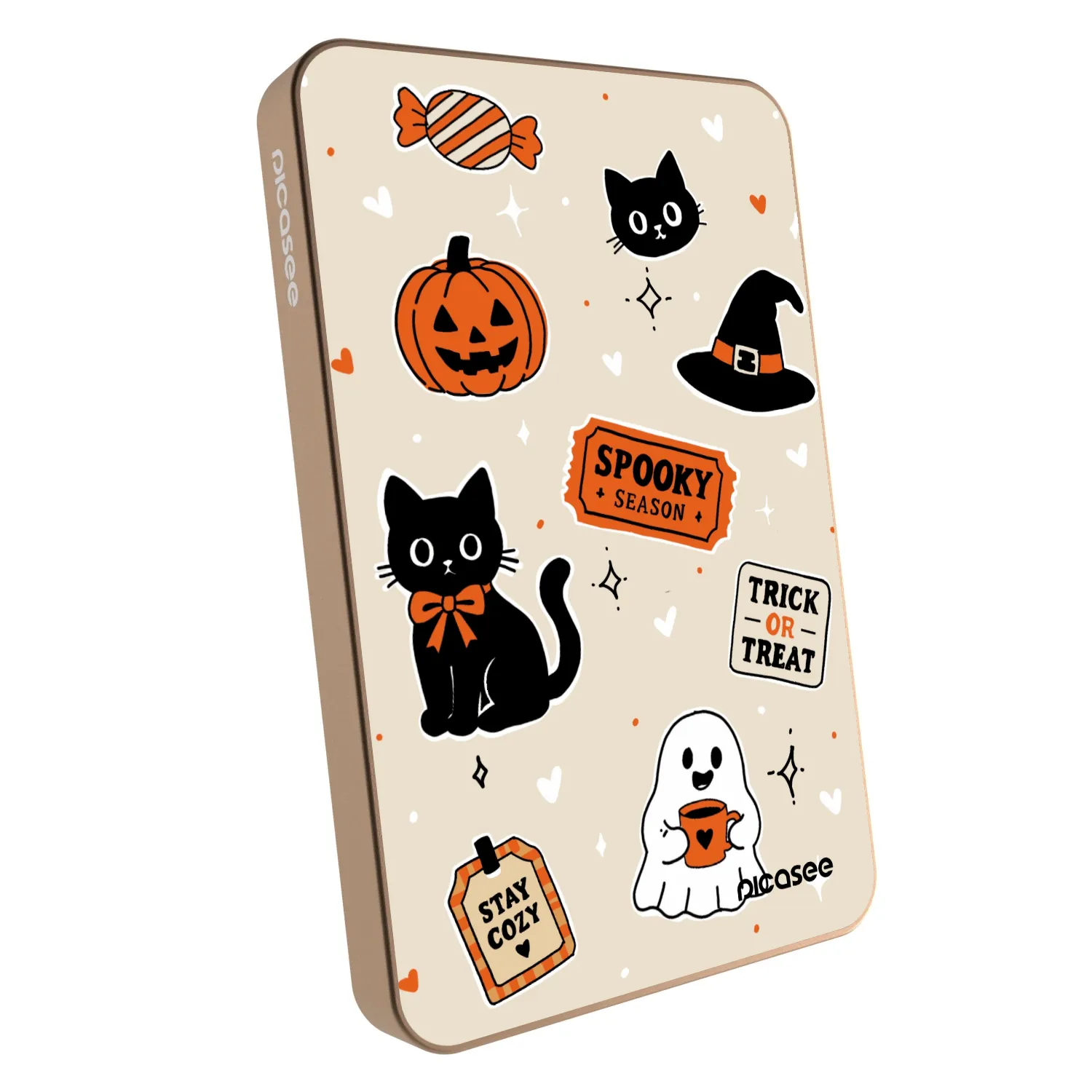Picasee Powerbank MagSafe 5 000 mAh Aranysárga - Halloween stickers