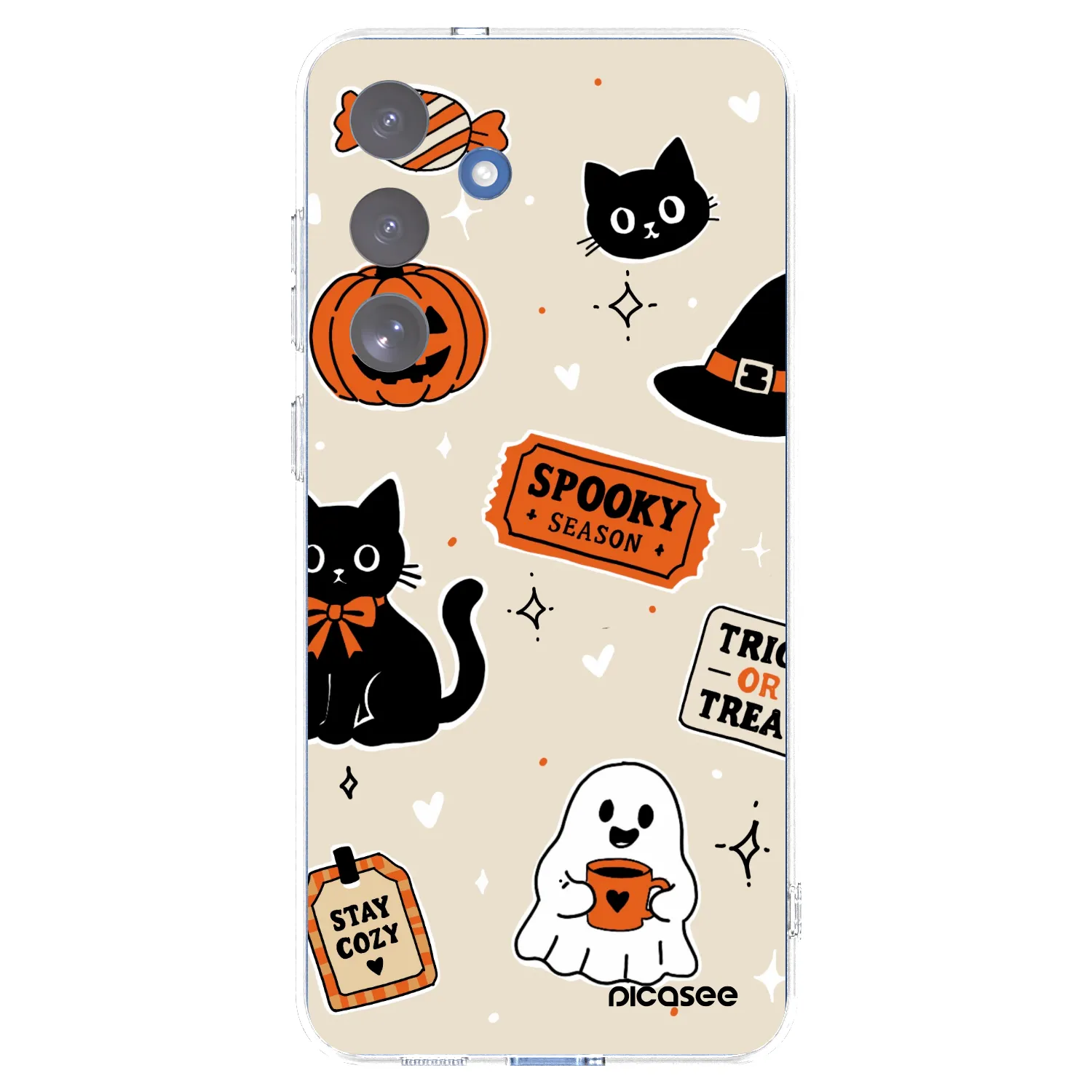 Picasee átlátszó szilikon tok az alábbi mobiltelefonokra Samsung Galaxy S25 FE 5G - Halloween stickers