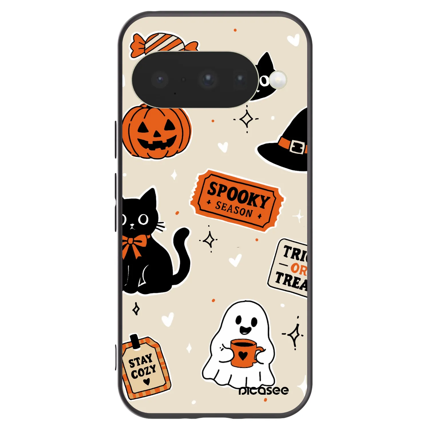 Picasee fekete szilikon tok az alábbi mobiltelefonokra Google Pixel 10 - Halloween stickers