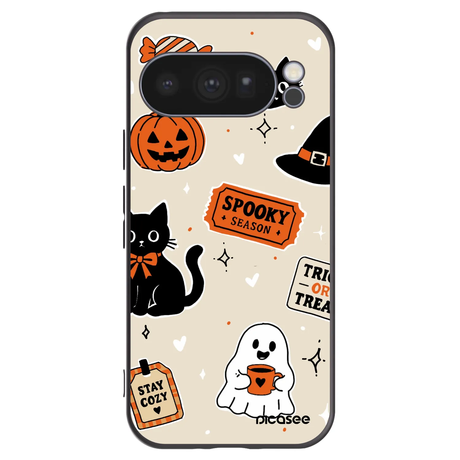 Picasee fekete szilikon tok az alábbi mobiltelefonokra Google Pixel 10 Pro - Halloween stickers