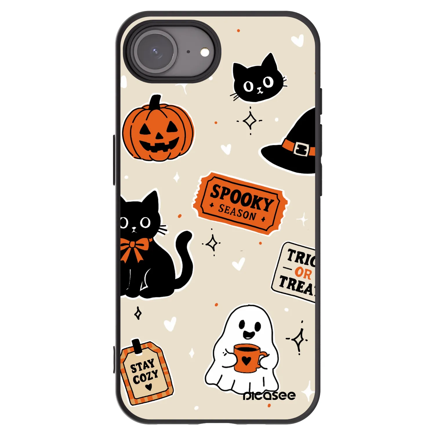 Picasee fekete szilikon tok az alábbi mobiltelefonokra Apple iPhone 17e - Halloween stickers