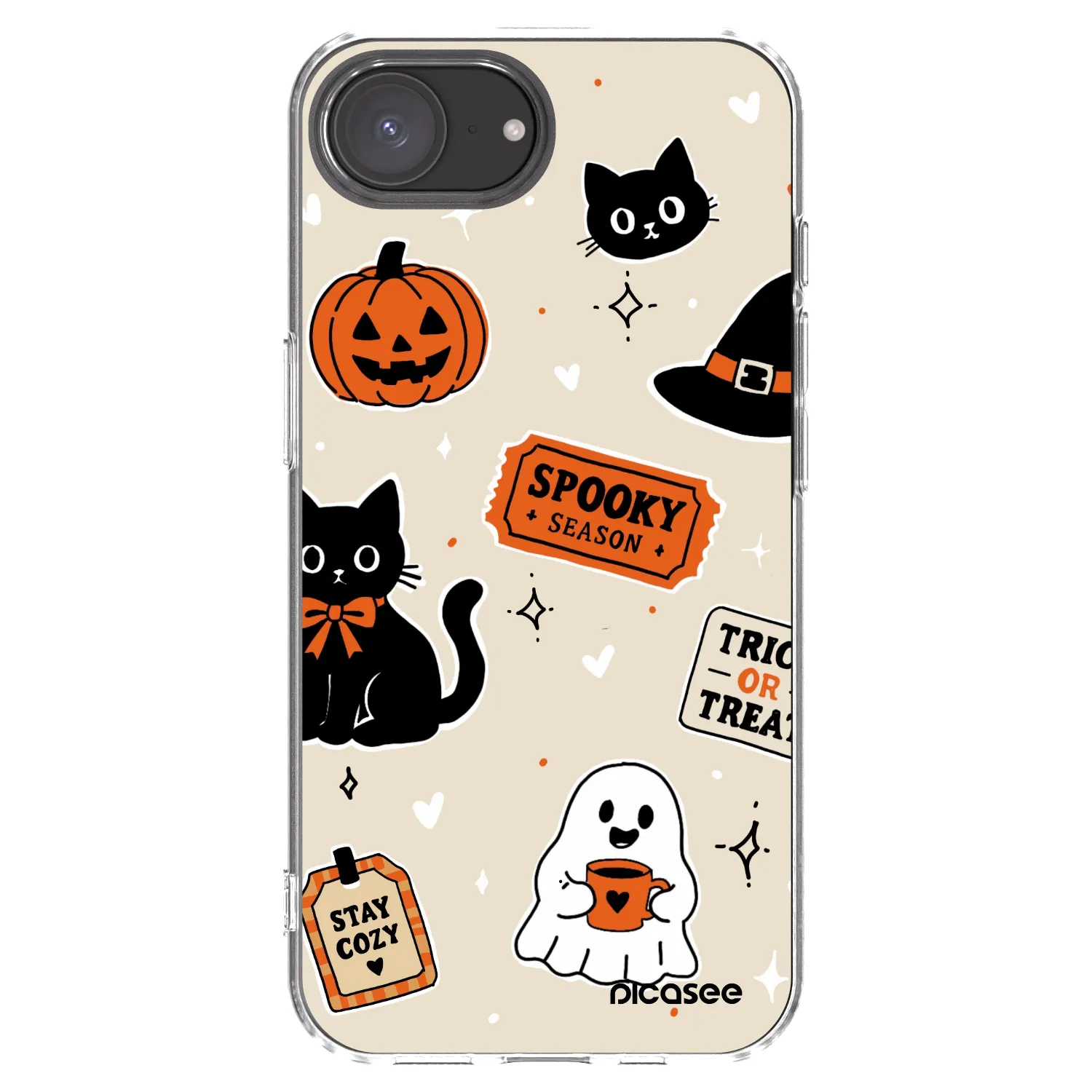 Picasee átlátszó szilikon tok az alábbi mobiltelefonokra Apple iPhone 17e - Halloween stickers