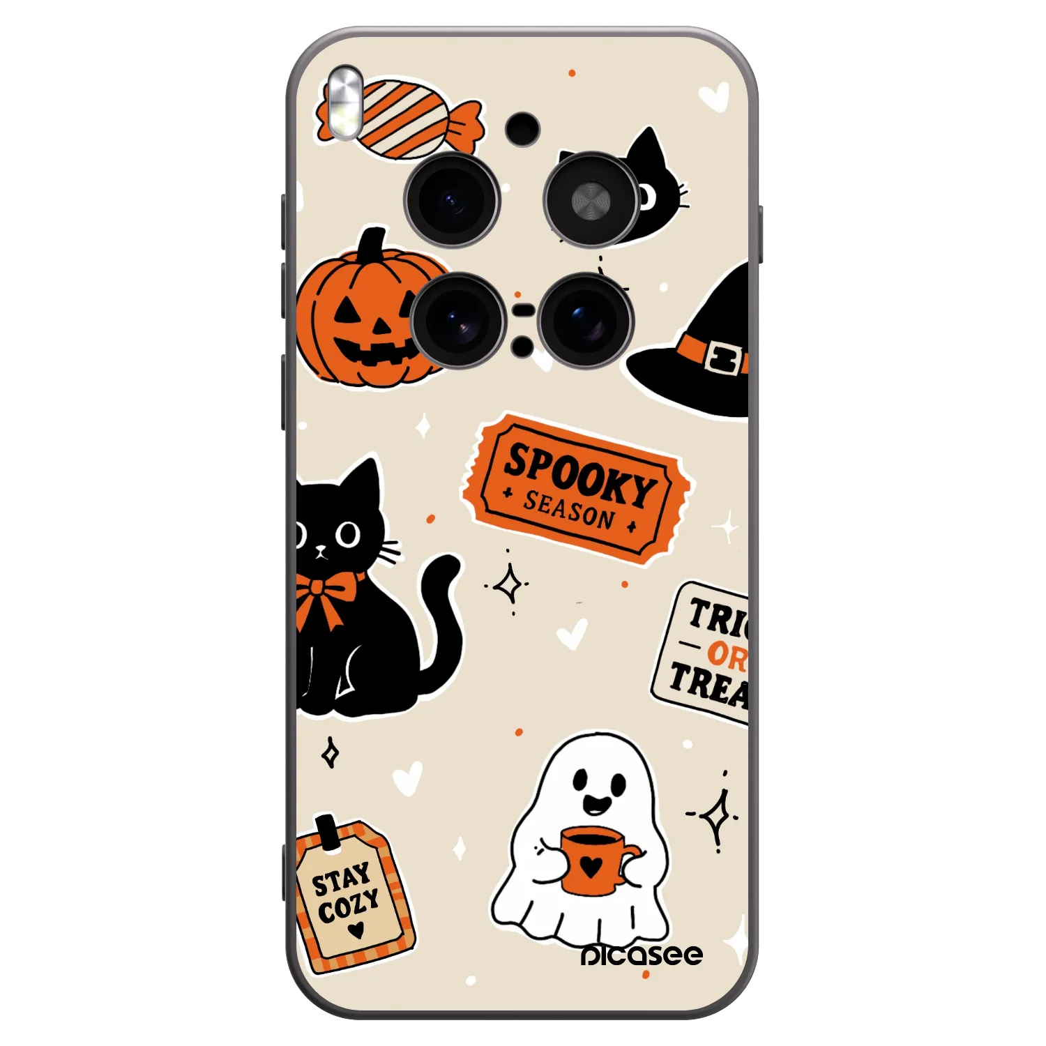 Picasee fekete szilikon tok az alábbi mobiltelefonokra Vivo X300 Pro - Halloween stickers