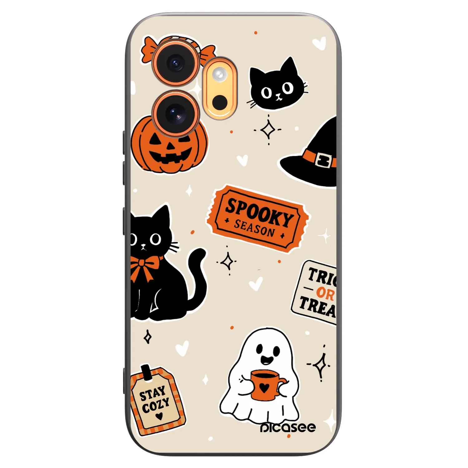 Picasee fekete szilikon tok az alábbi mobiltelefonokra Honor 600 - Halloween stickers