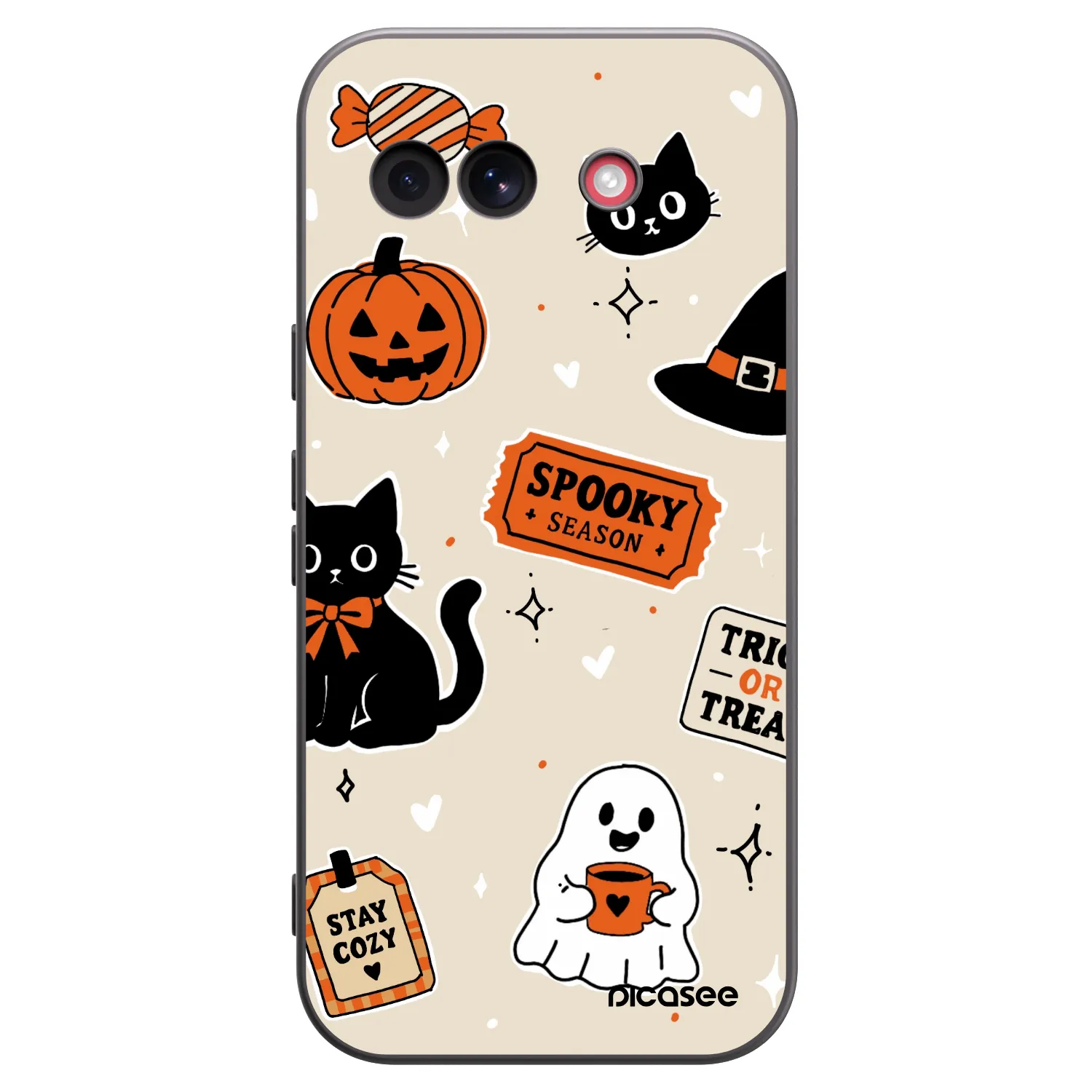Picasee fekete szilikon tok az alábbi mobiltelefonokra Google Pixel 10a - Halloween stickers
