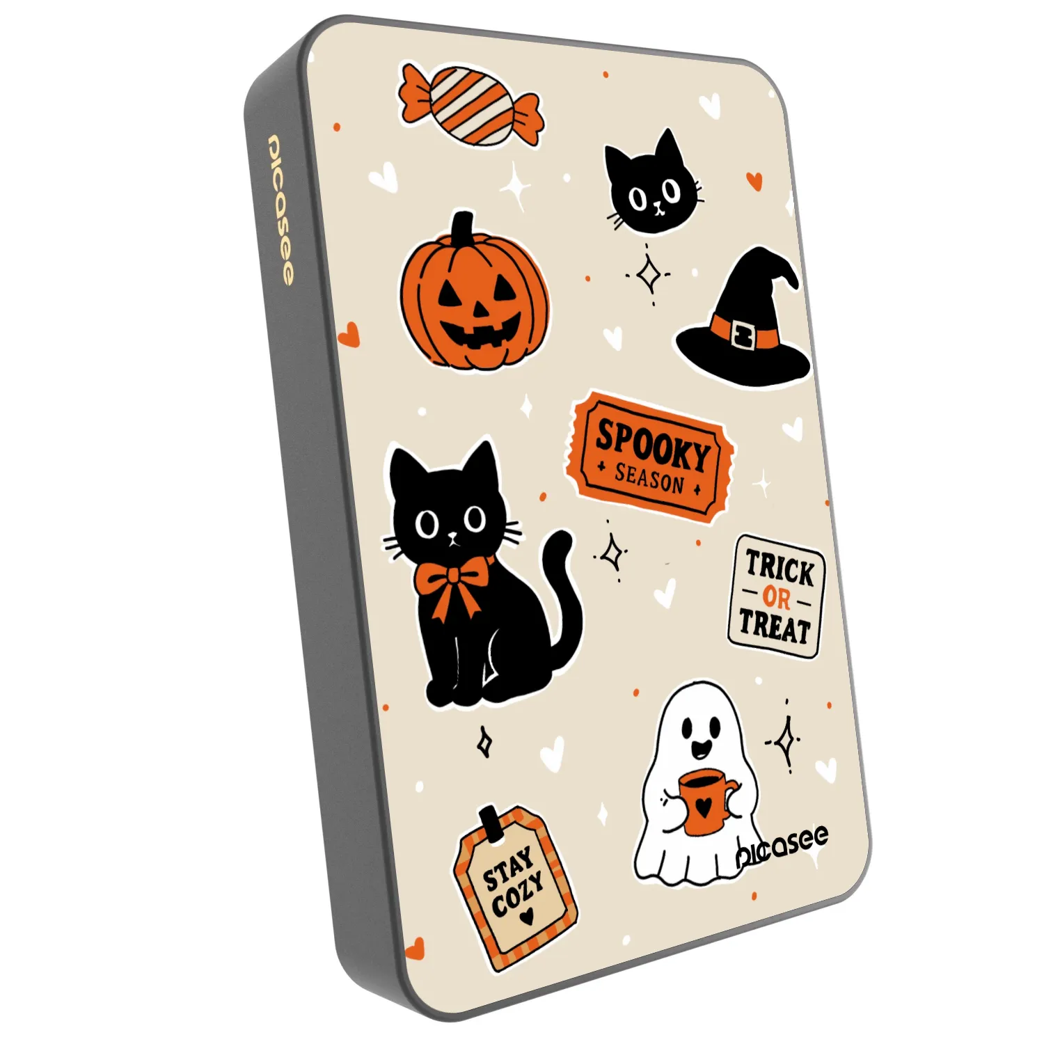 Picasee Powerbank MagSafe 10 000 mAh Szürke - Halloween stickers