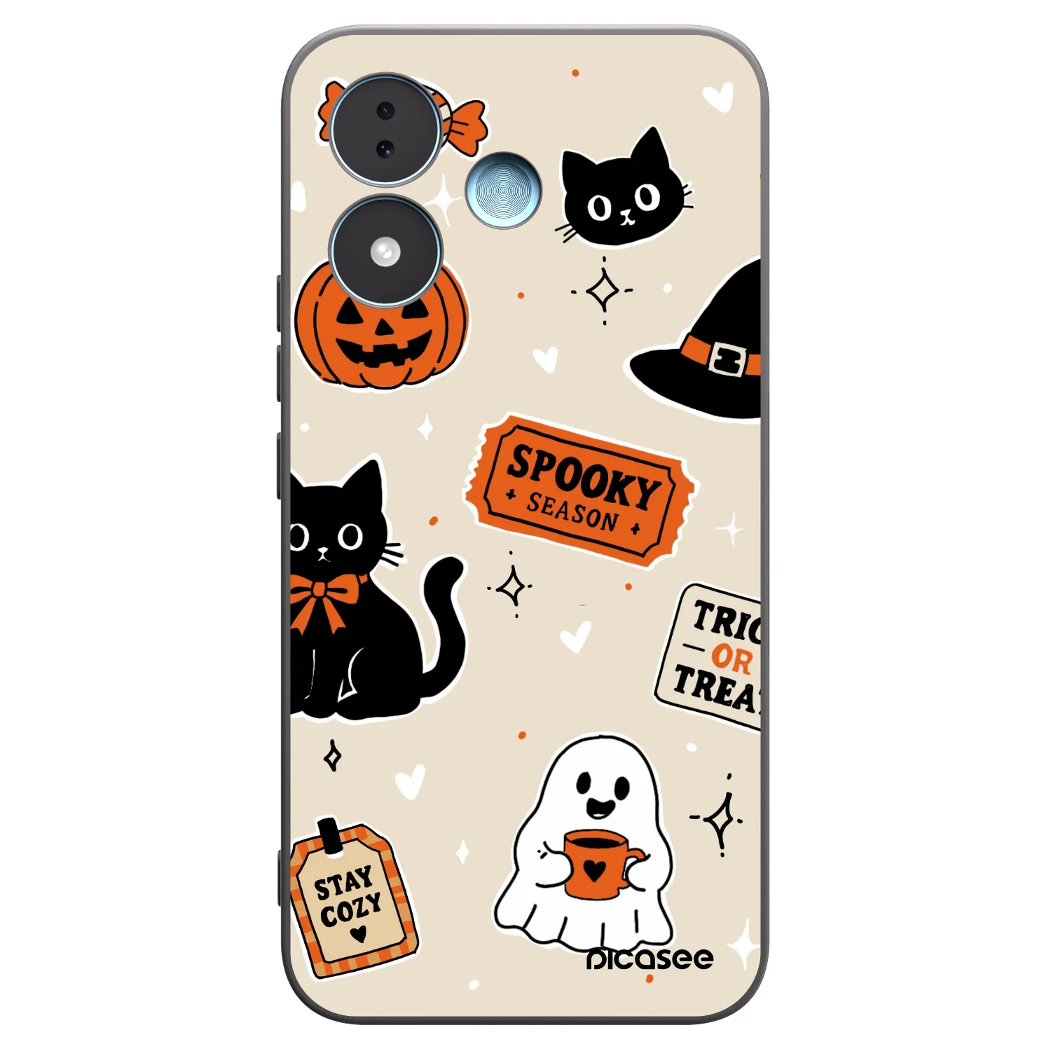 Picasee fekete szilikon tok az alábbi mobiltelefonokra Xiaomi Redmi Note 17 5G - Halloween stickers