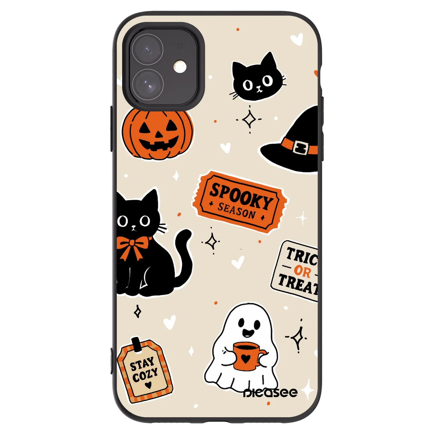 Picasee fekete szilikon tok az alábbi mobiltelefonokra Apple iPhone 11 - Halloween stickers