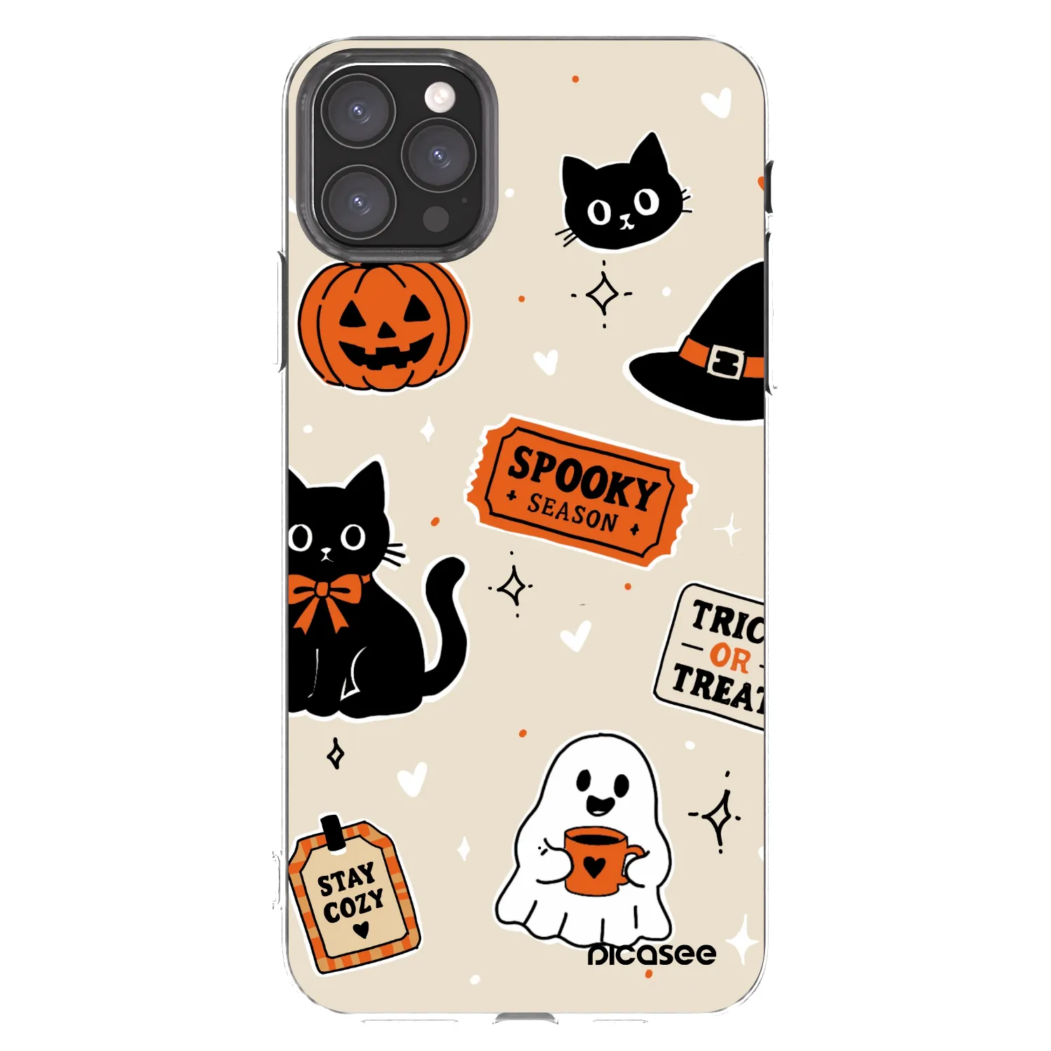 Picasee átlátszó szilikon tok az alábbi mobiltelefonokra Apple iPhone 11 Pro Max - Halloween stickers
