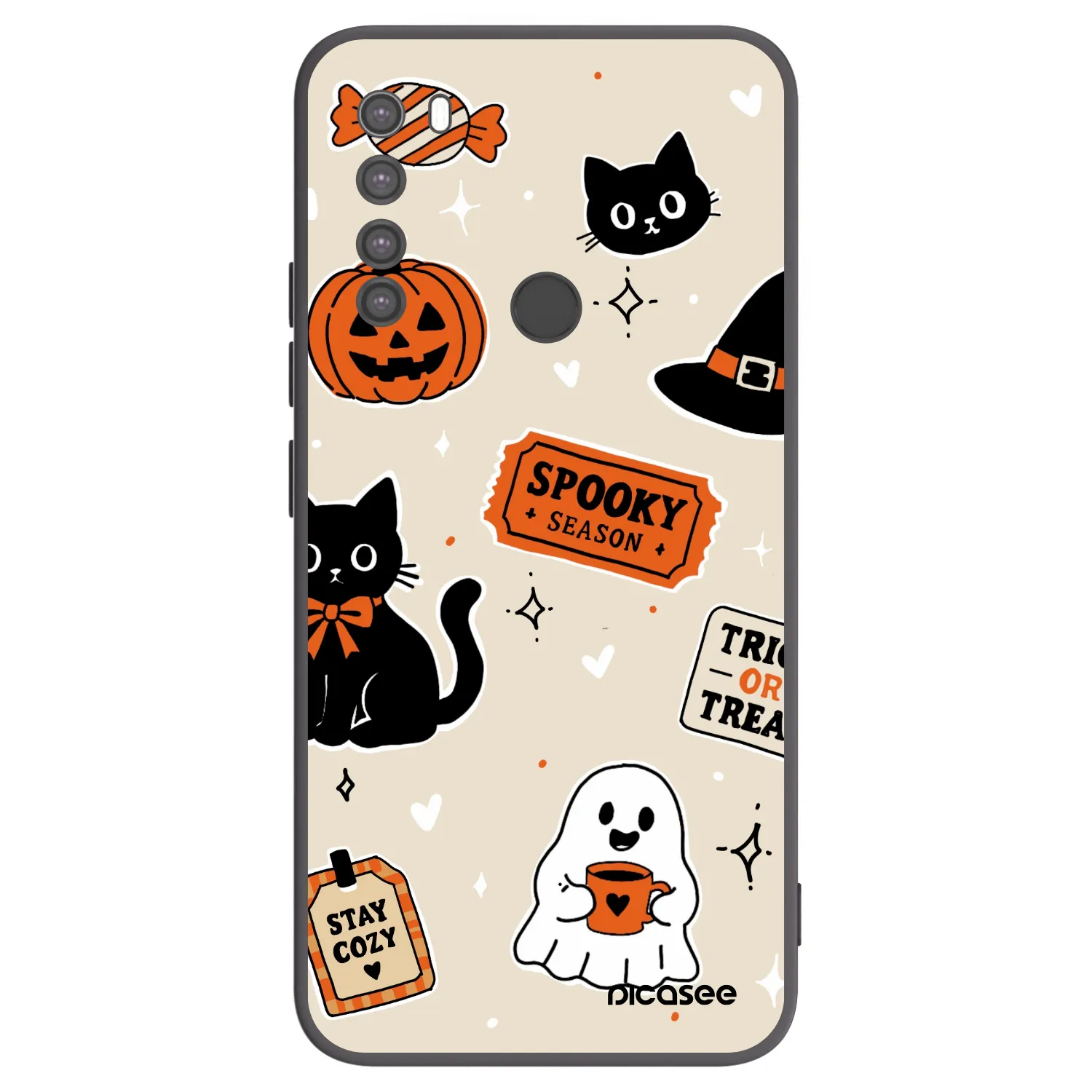 Picasee fekete szilikon tok az alábbi mobiltelefonokra Xiaomi Redmi Note 8 - Halloween stickers