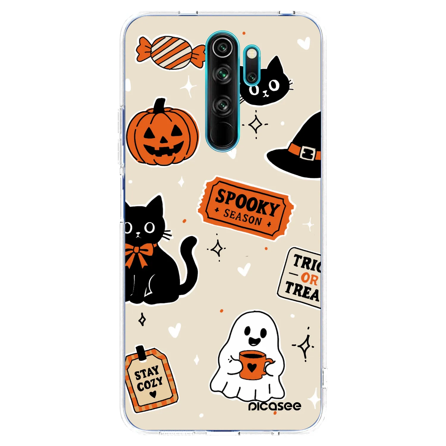 Picasee átlátszó szilikon tok az alábbi mobiltelefonokra Xiaomi Redmi Note 8 Pro - Halloween stickers