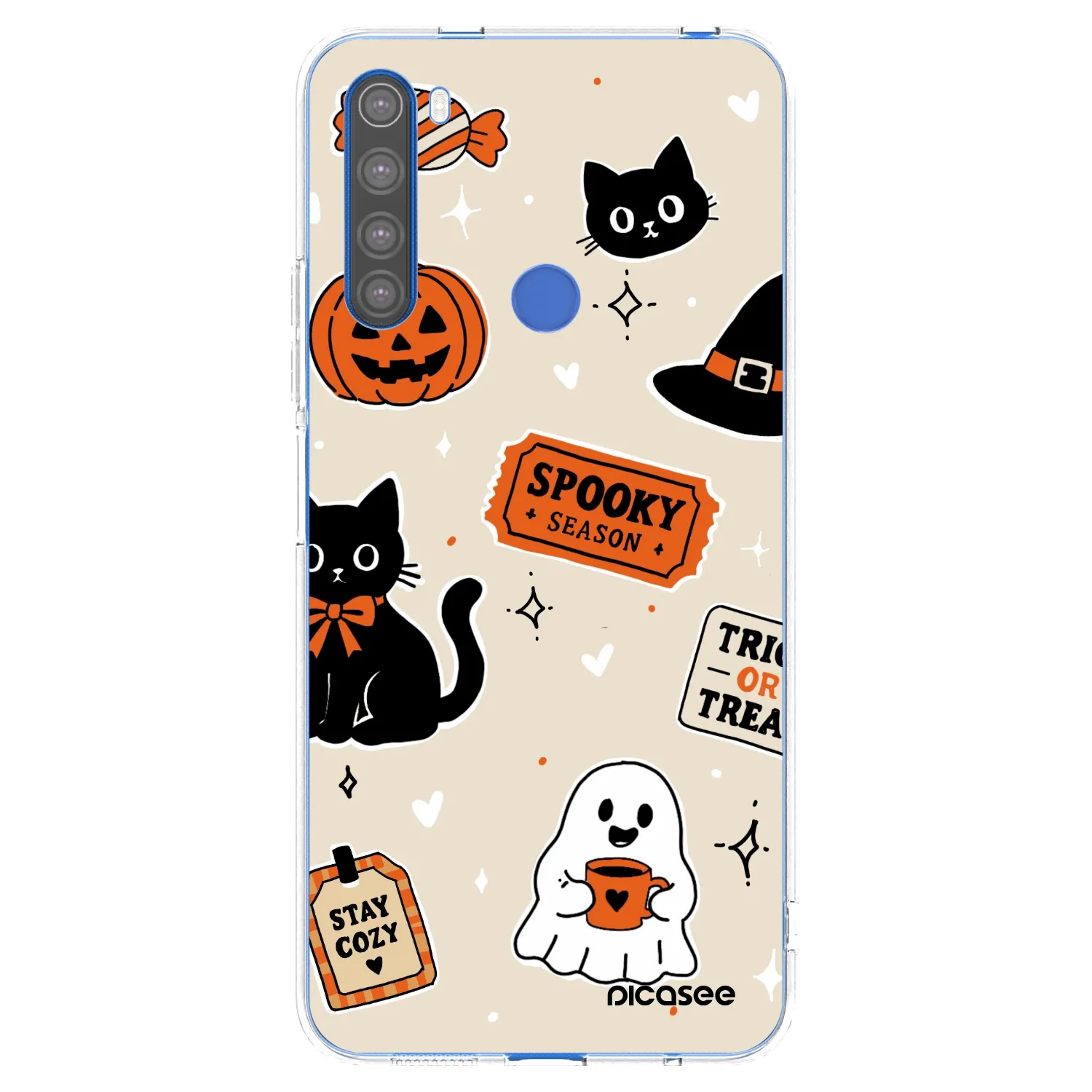 Picasee átlátszó szilikon tok az alábbi mobiltelefonokra Xiaomi Redmi Note 8T - Halloween stickers