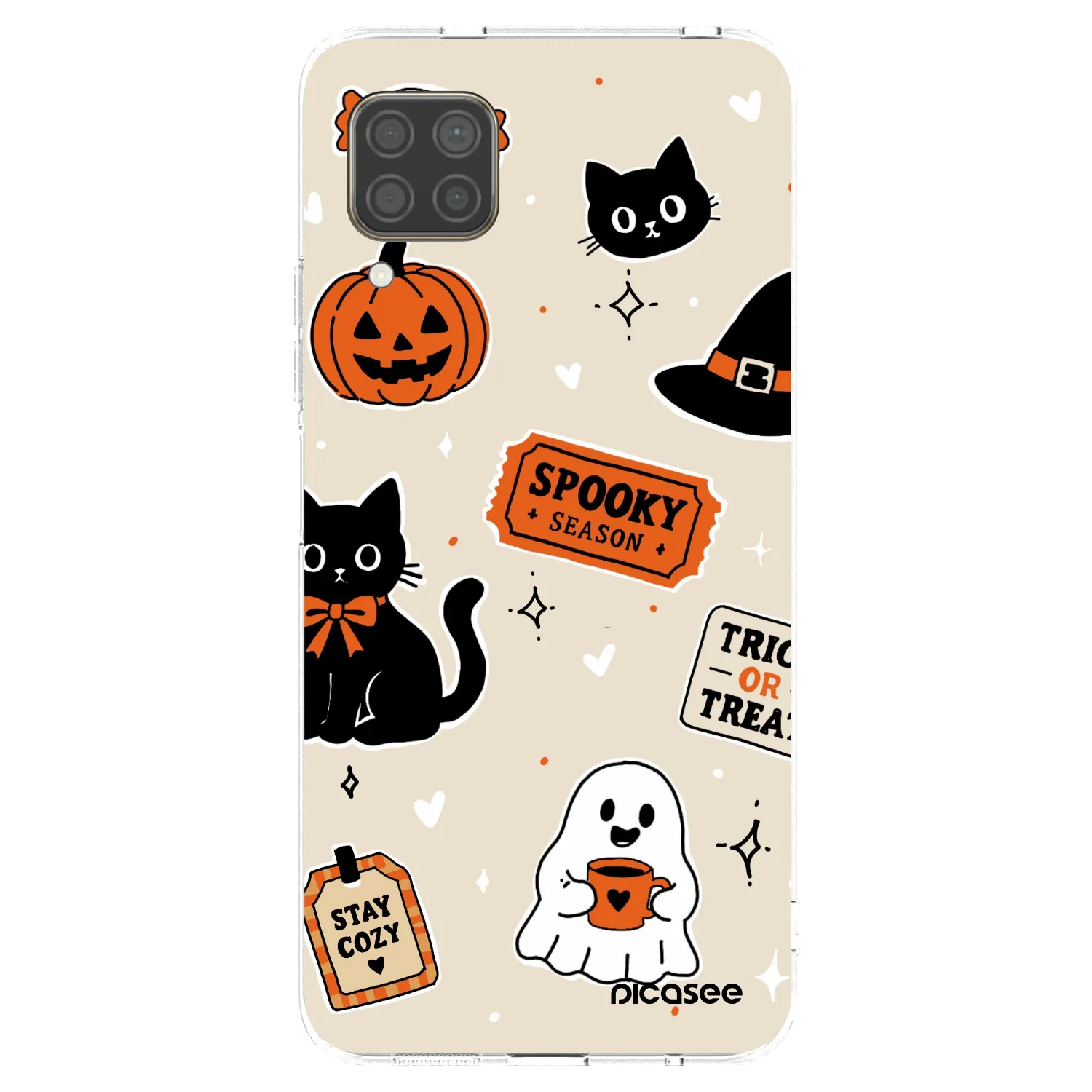 Picasee átlátszó szilikon tok az alábbi mobiltelefonokra Huawei P40 Lite - Halloween stickers