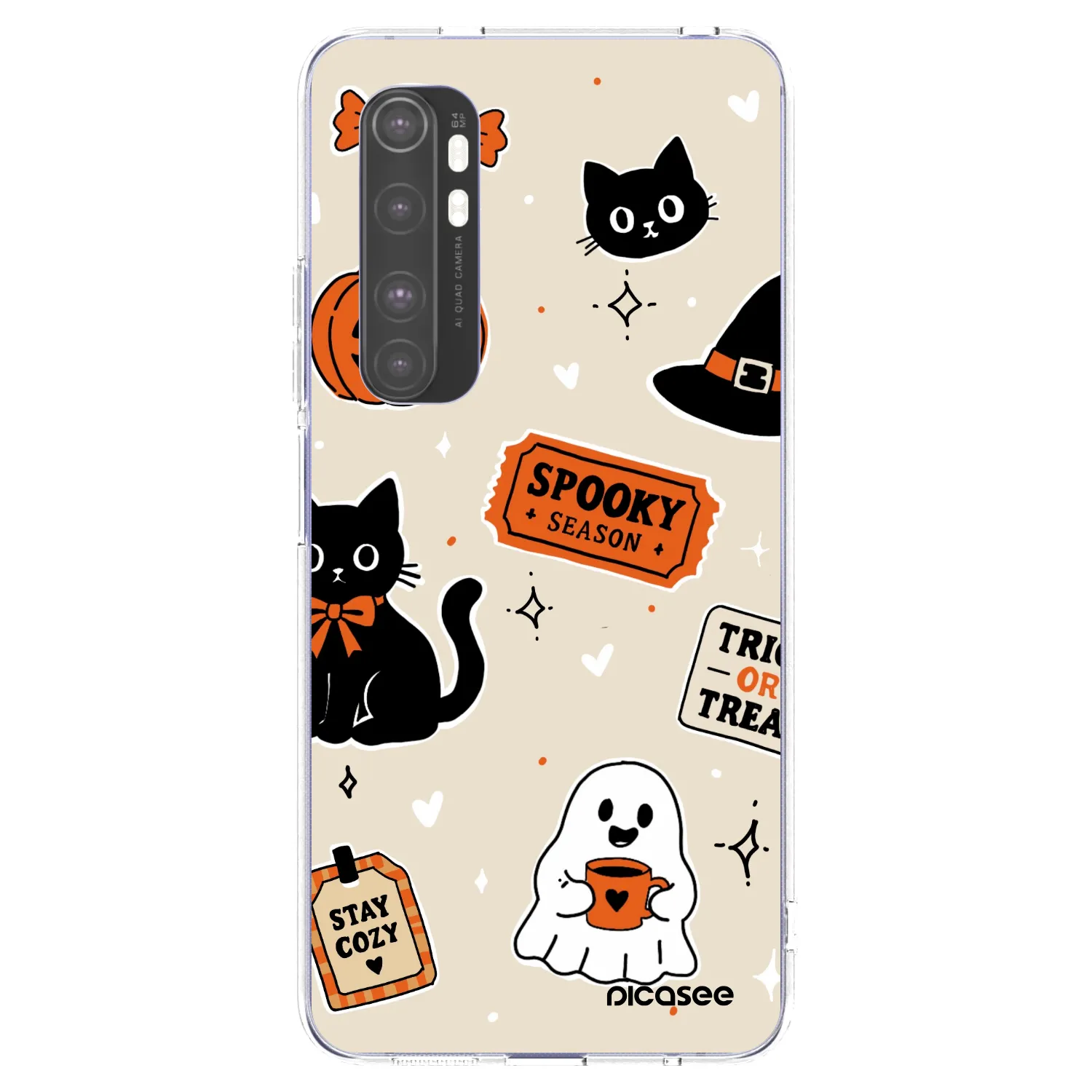 Picasee átlátszó szilikon tok az alábbi mobiltelefonokra Xiaomi Mi Note 10 Lite - Halloween stickers