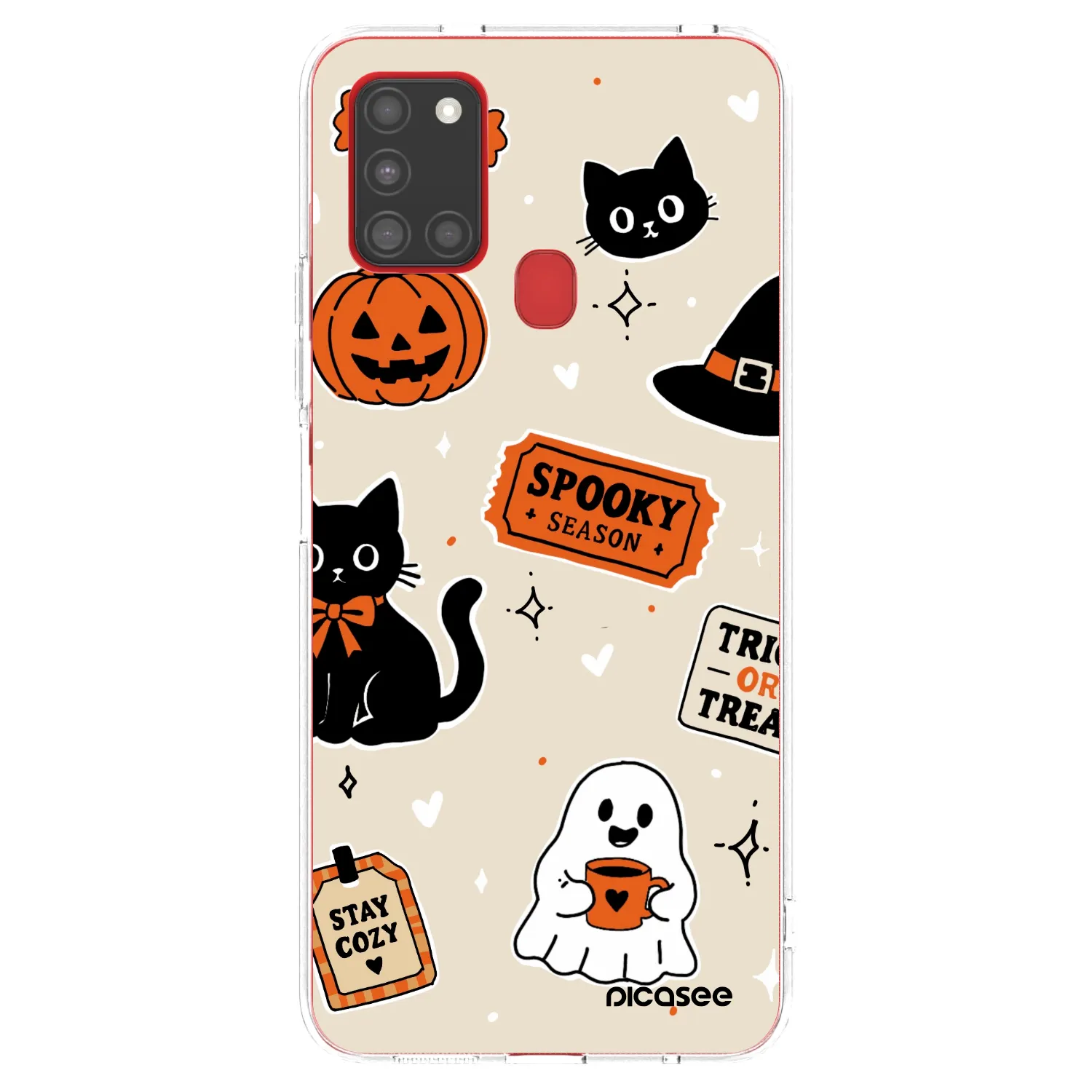 Picasee átlátszó szilikon tok az alábbi mobiltelefonokra Samsung Galaxy A21s - Halloween stickers