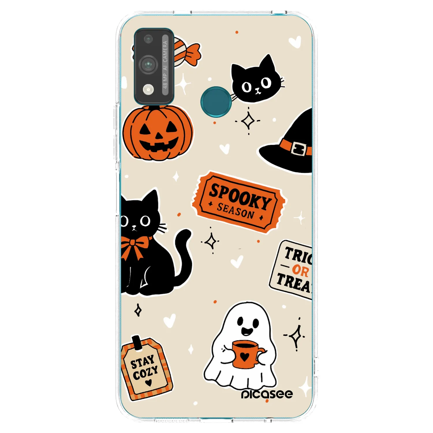 Picasee átlátszó szilikon tok az alábbi mobiltelefonokra Honor 9X Lite - Halloween stickers
