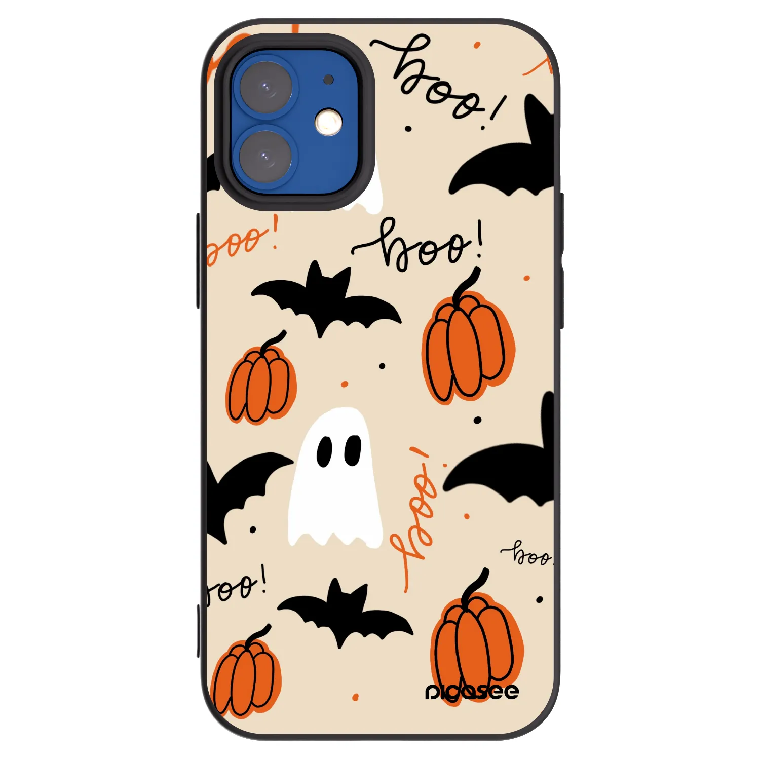 Picasee fekete szilikon tok az alábbi mobiltelefonokra Apple iPhone 12 mini - Halloween 26