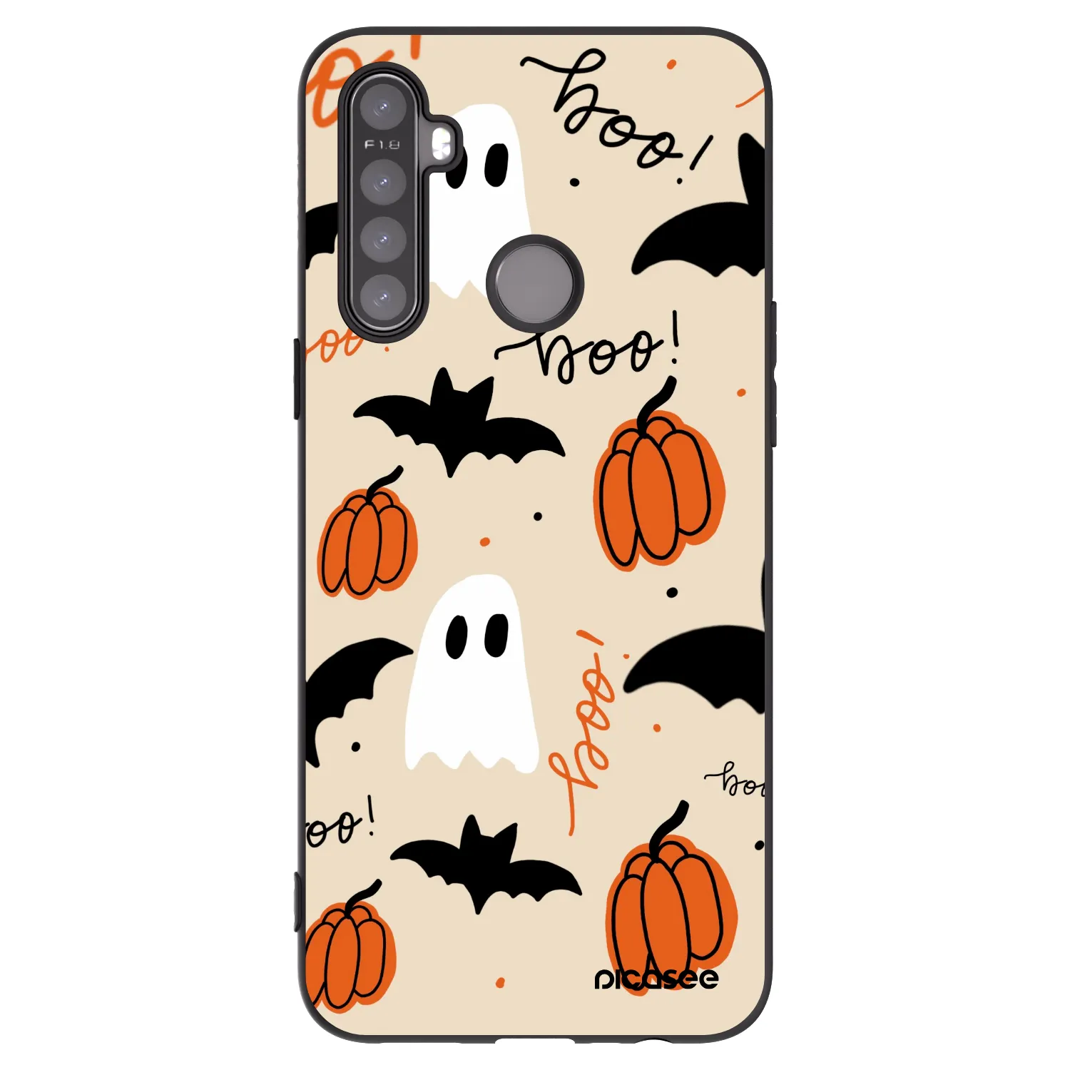 Picasee fekete szilikon tok az alábbi mobiltelefonokra Realme 5 - Halloween 26