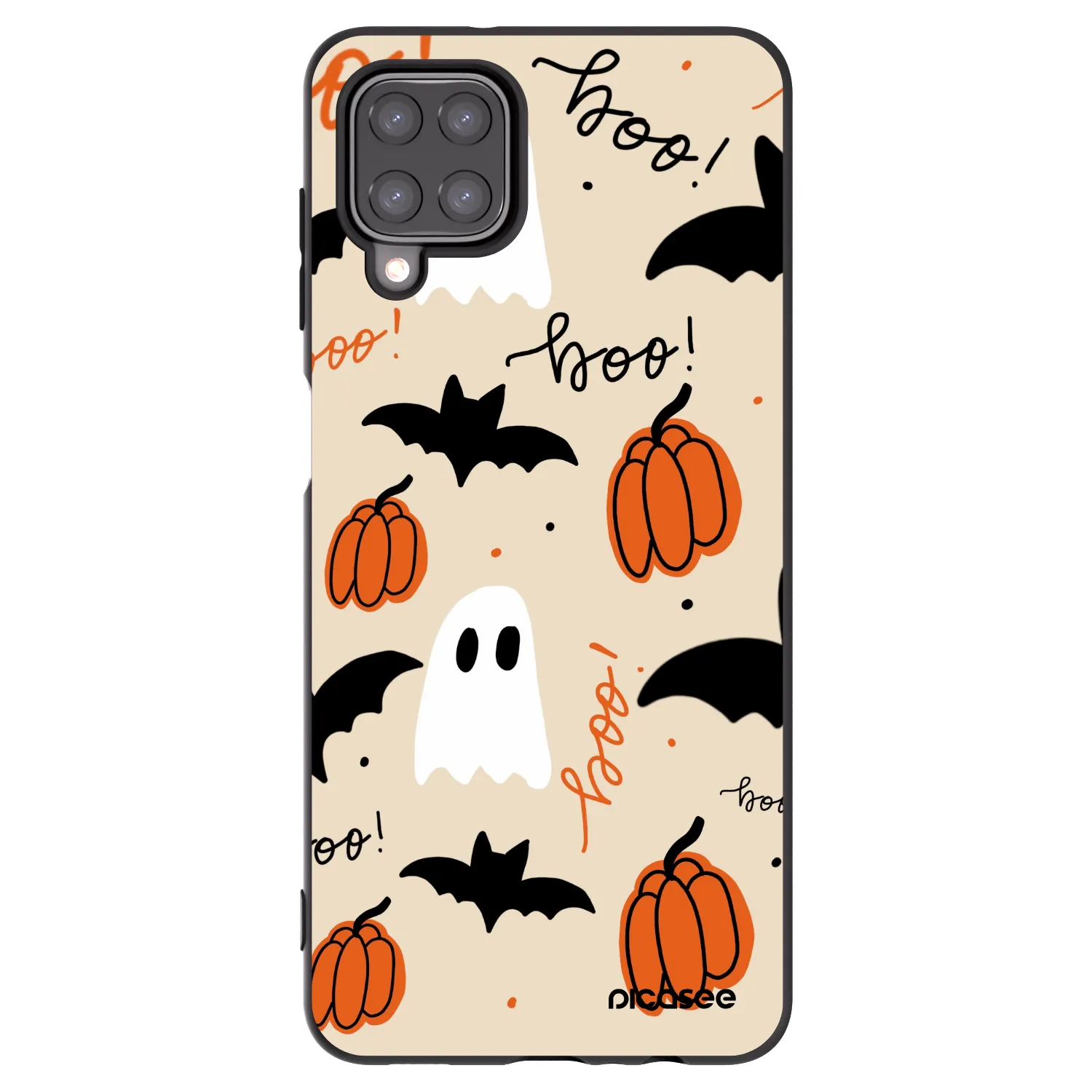 Picasee fekete szilikon tok az alábbi mobiltelefonokra Samsung Galaxy A12 A125F - Halloween 26