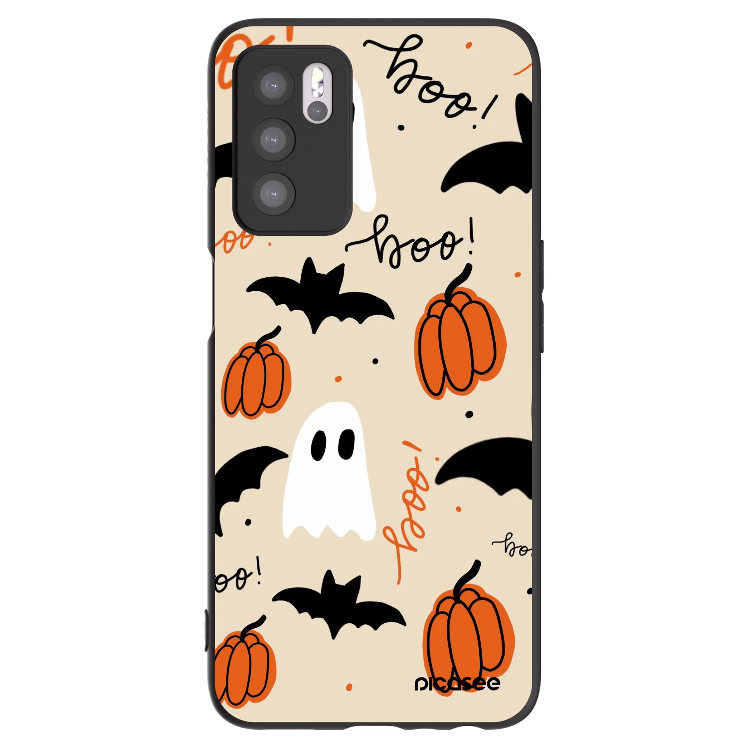 Picasee fekete szilikon tok az alábbi mobiltelefonokra OPPO A16 - Halloween 26