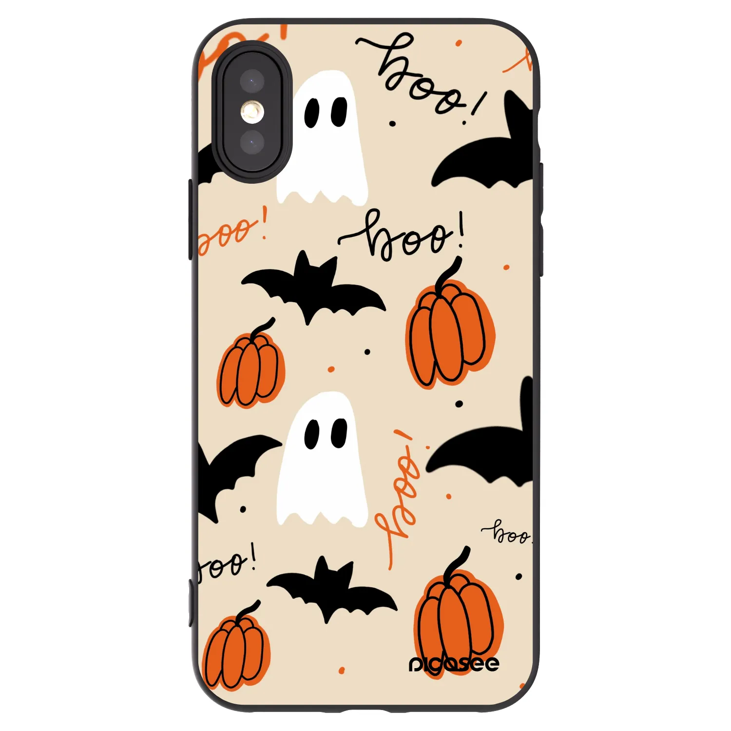 Picasee fekete szilikon tok az alábbi mobiltelefonokra Apple iPhone X/XS - Halloween 26