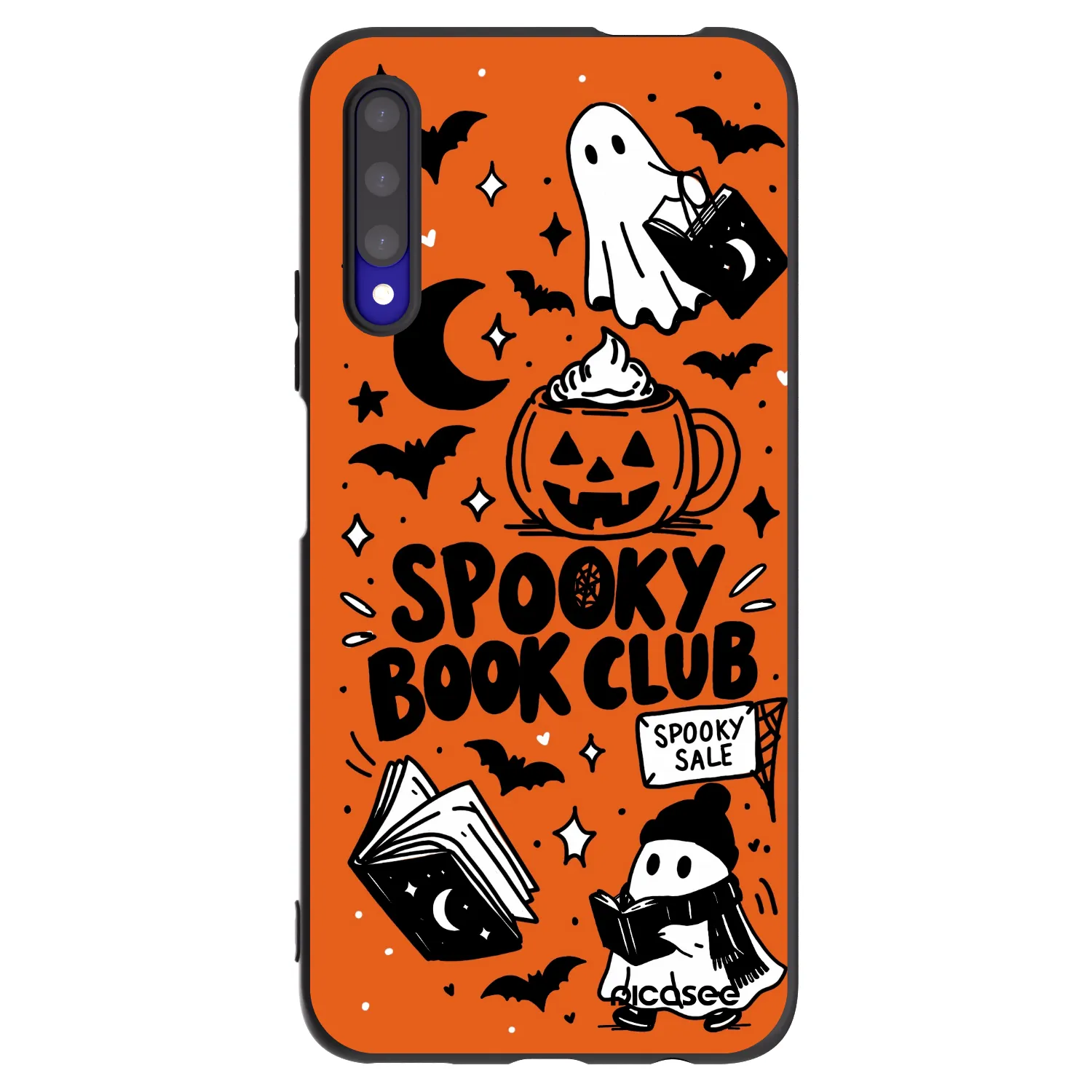 Picasee fekete szilikon tok az alábbi mobiltelefonokra Honor 9X Pro - Spooky book club