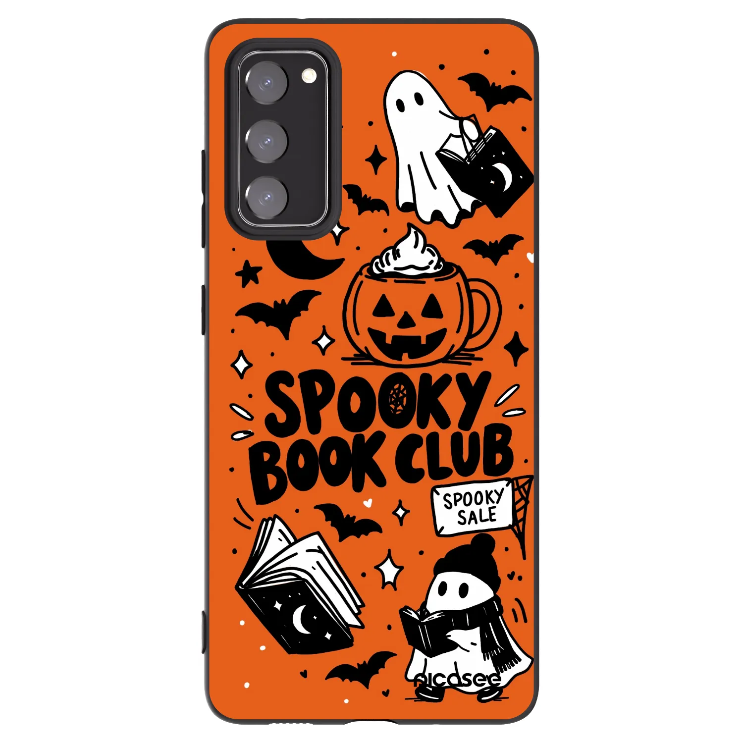 Picasee fekete szilikon tok az alábbi mobiltelefonokra Samsung Galaxy S20 FE - Spooky book club