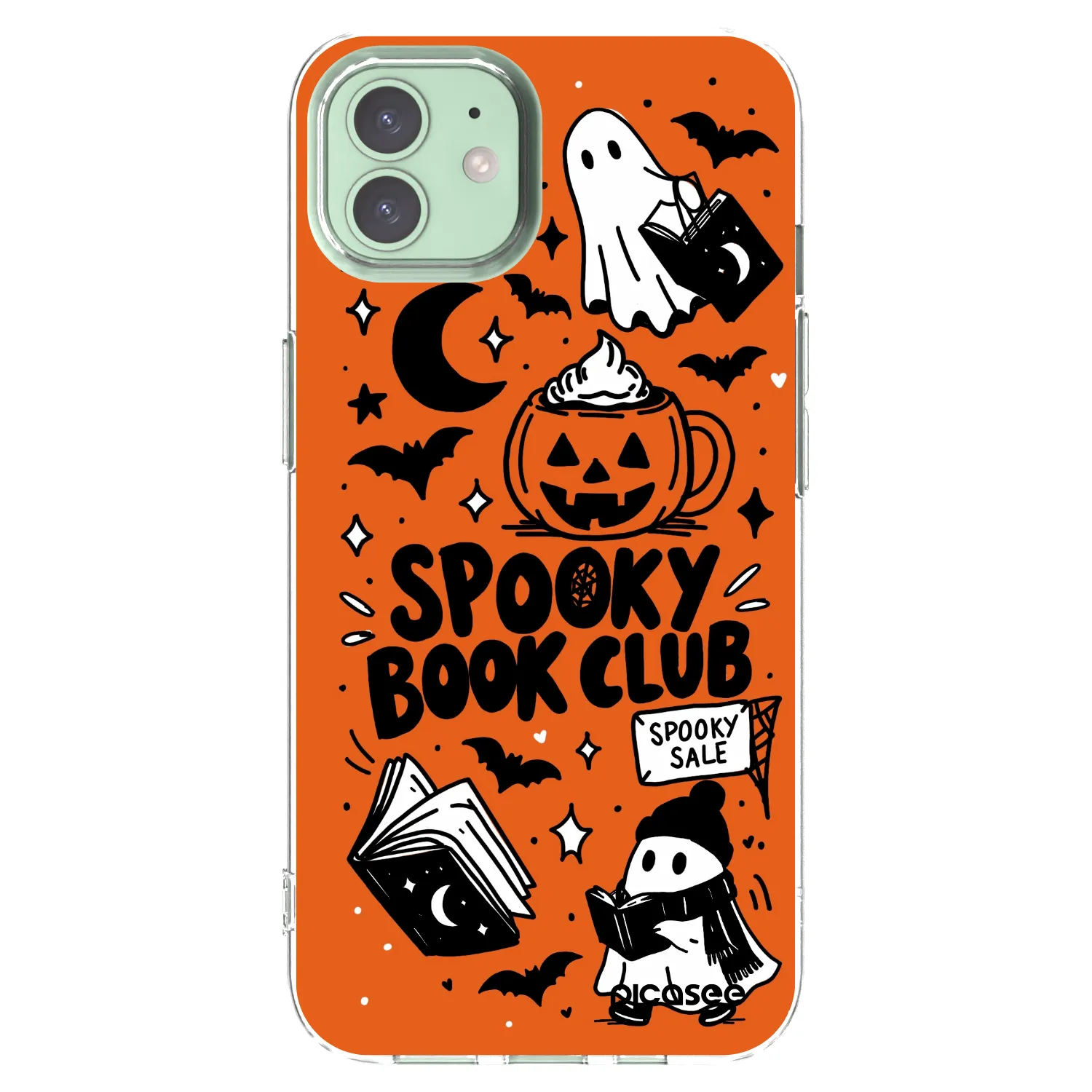 Picasee átlátszó szilikon tok az alábbi mobiltelefonokra Apple iPhone 12 - Spooky book club