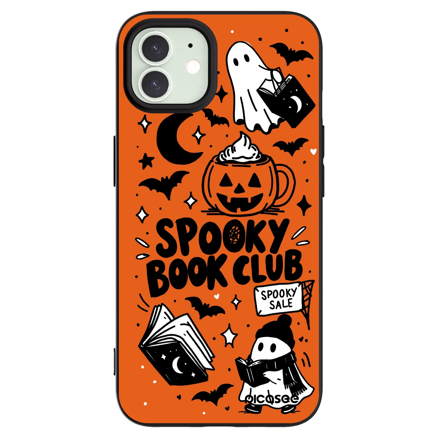 Picasee fekete szilikon tok az alábbi mobiltelefonokra Apple iPhone 12 Pro - Spooky book club