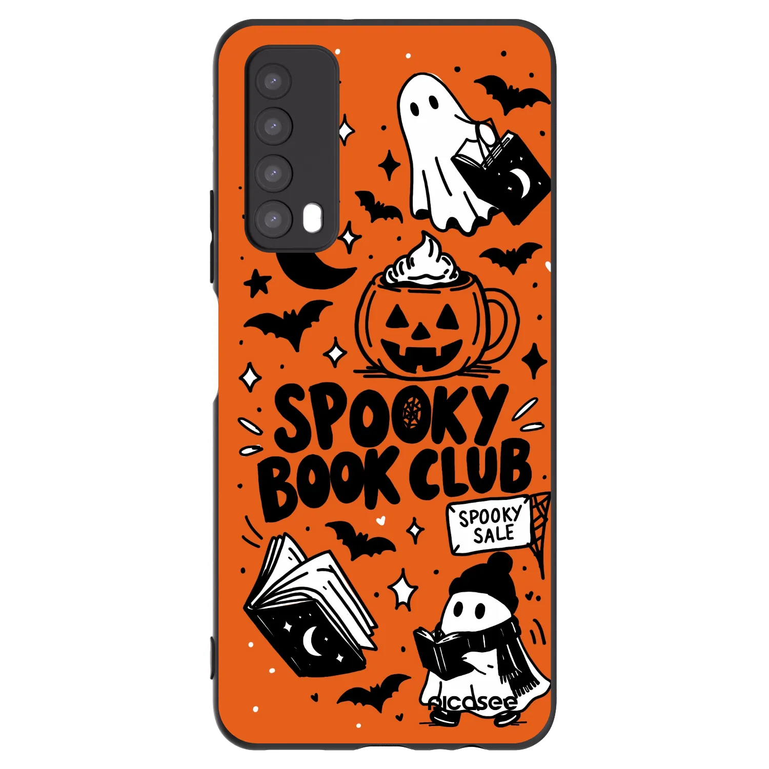 Picasee fekete szilikon tok az alábbi mobiltelefonokra Huawei P Smart 2021 - Spooky book club