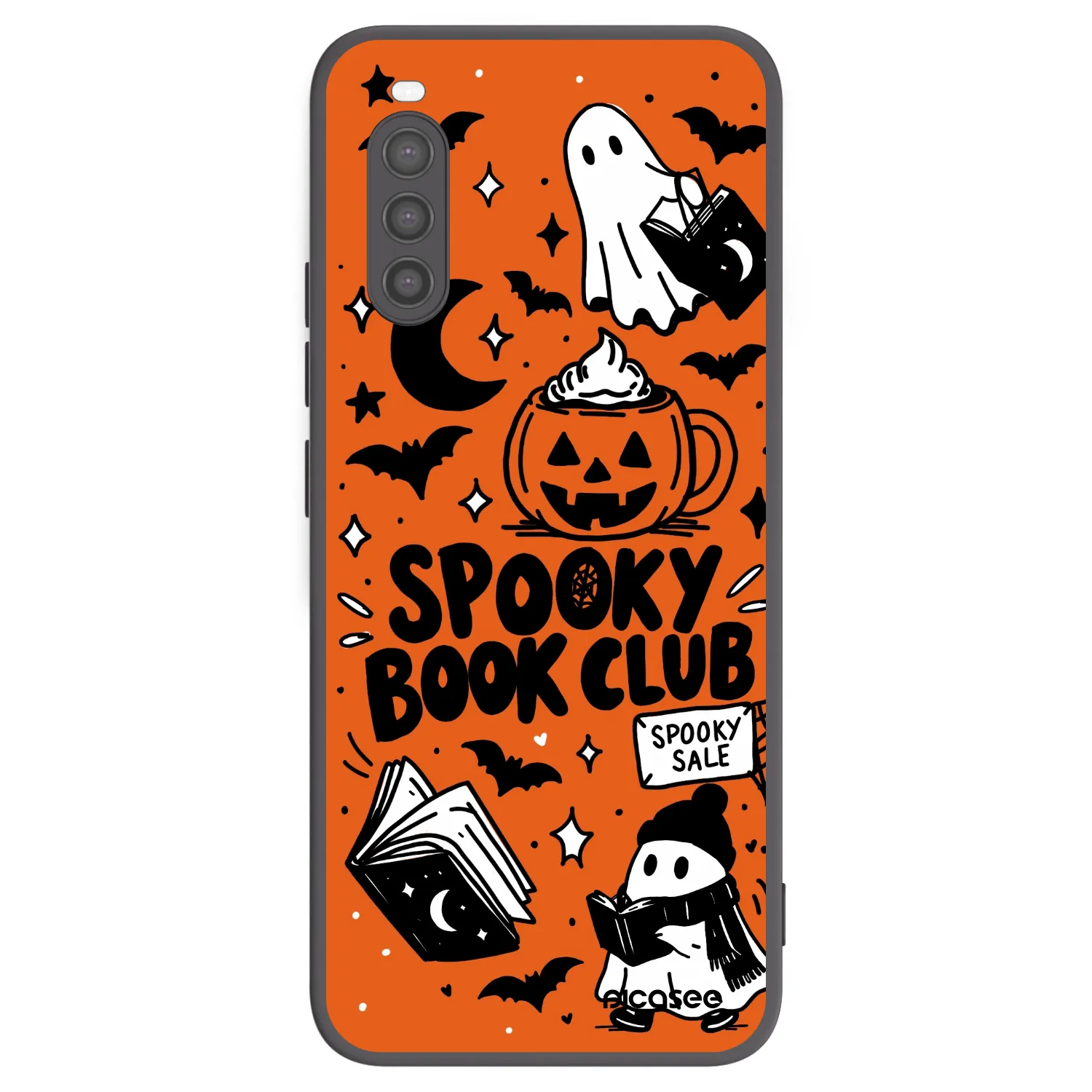 Picasee fekete szilikon tok az alábbi mobiltelefonokra Sony Xperia 10 II - Spooky book club