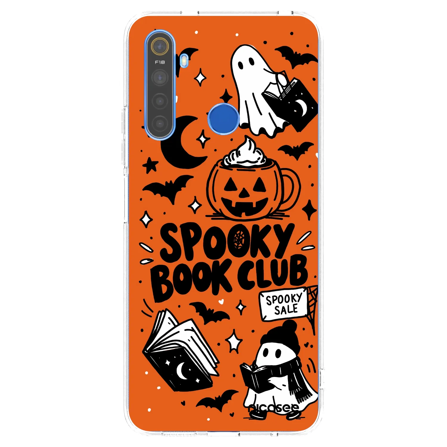 Picasee átlátszó szilikon tok az alábbi mobiltelefonokra Realme 5 - Spooky book club