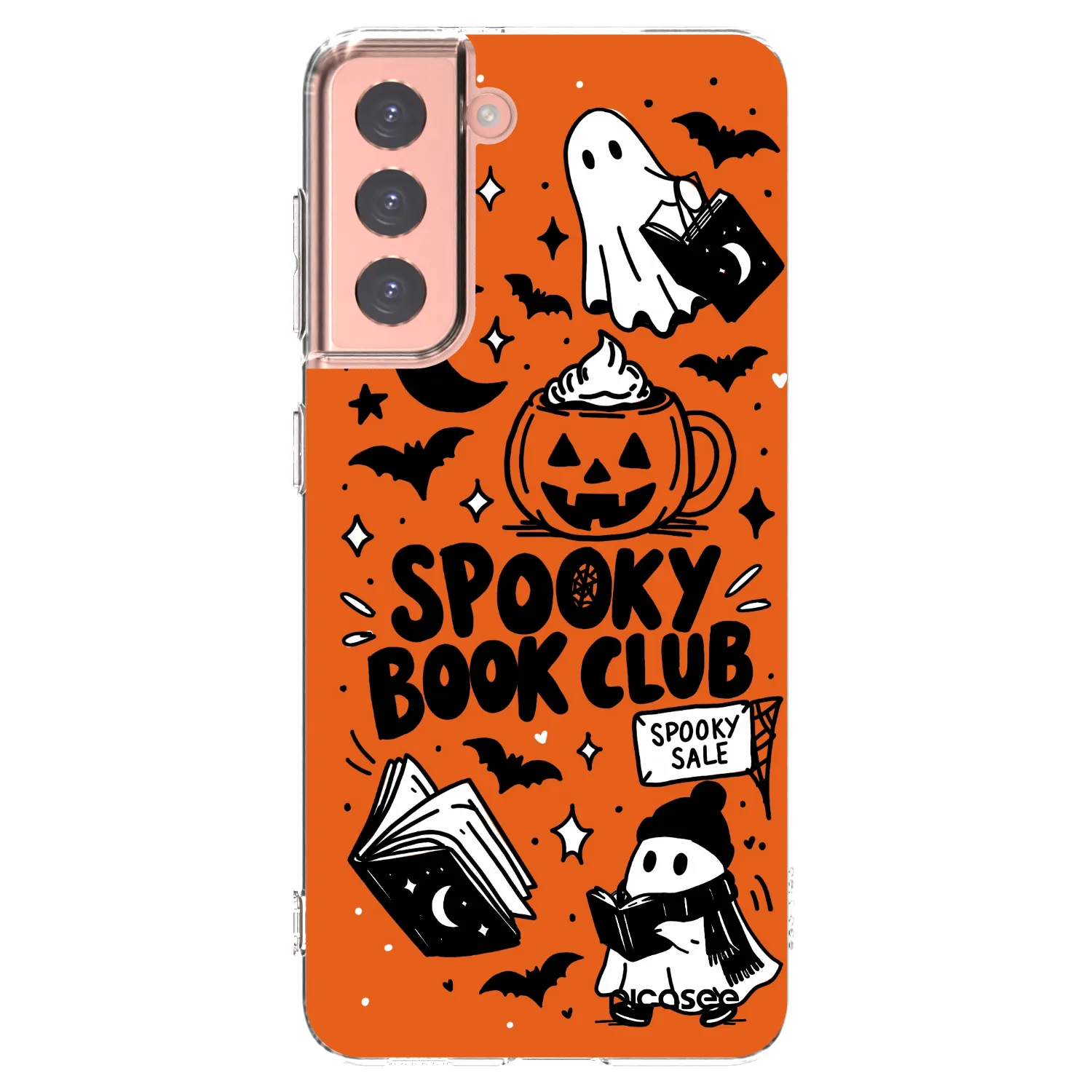 Picasee átlátszó szilikon tok az alábbi mobiltelefonokra Samsung Galaxy S21 5G G991B - Spooky book club