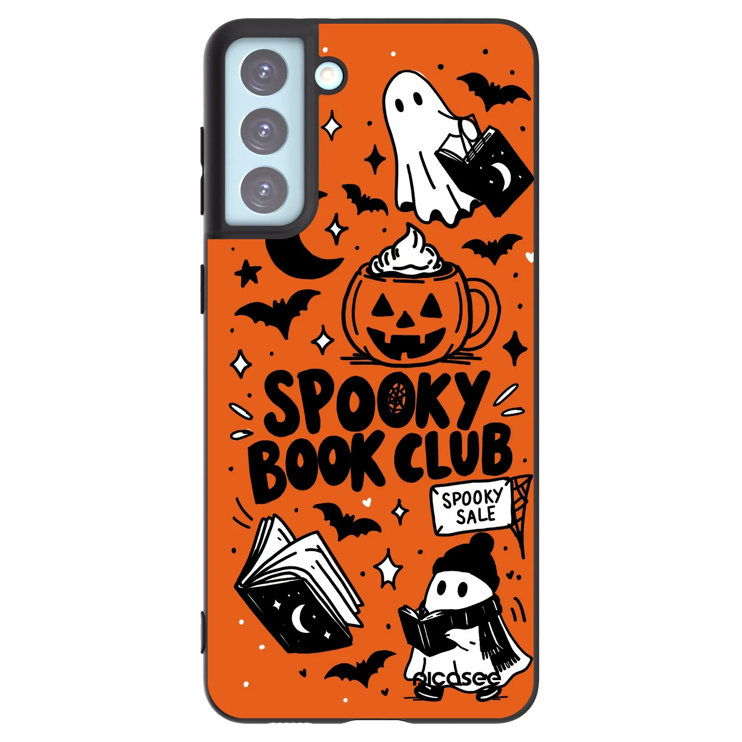 Picasee fekete szilikon tok az alábbi mobiltelefonokra Samsung Galaxy S21+ 5G G996F - Spooky book club