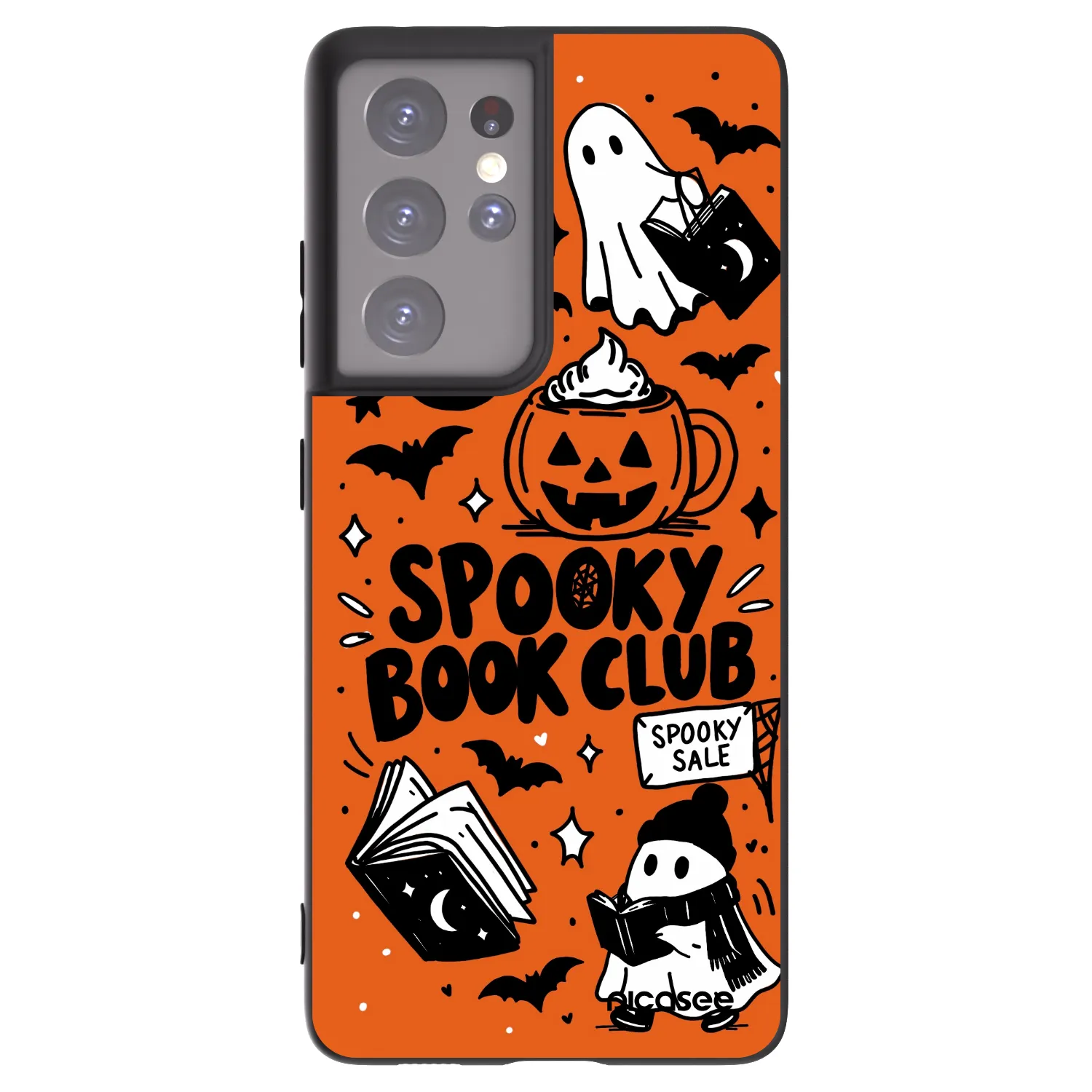 Picasee fekete szilikon tok az alábbi mobiltelefonokra Samsung Galaxy S21 Ultra 5G G998B - Spooky book club