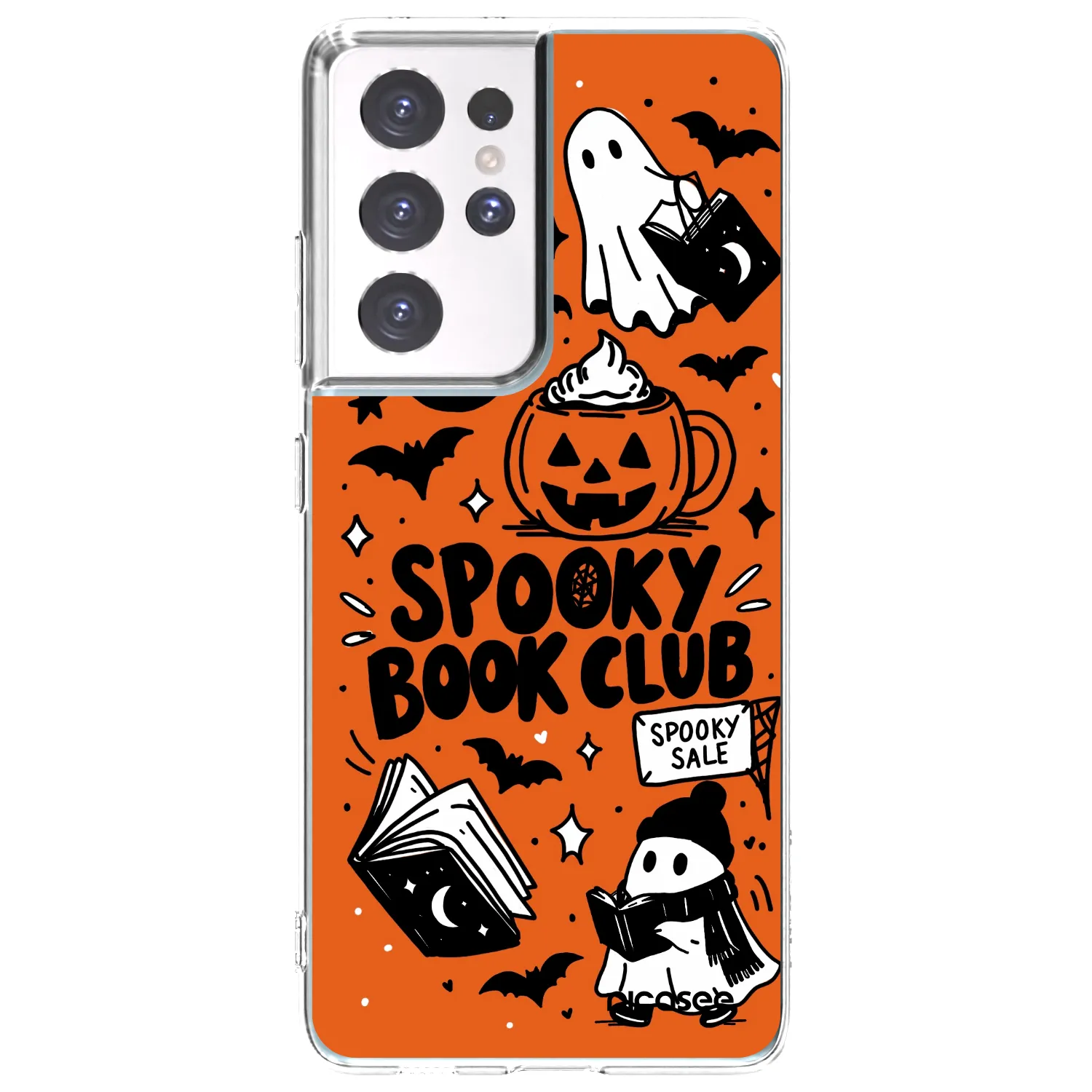Picasee átlátszó szilikon tok az alábbi mobiltelefonokra Samsung Galaxy S21 Ultra 5G G998B - Spooky book club
