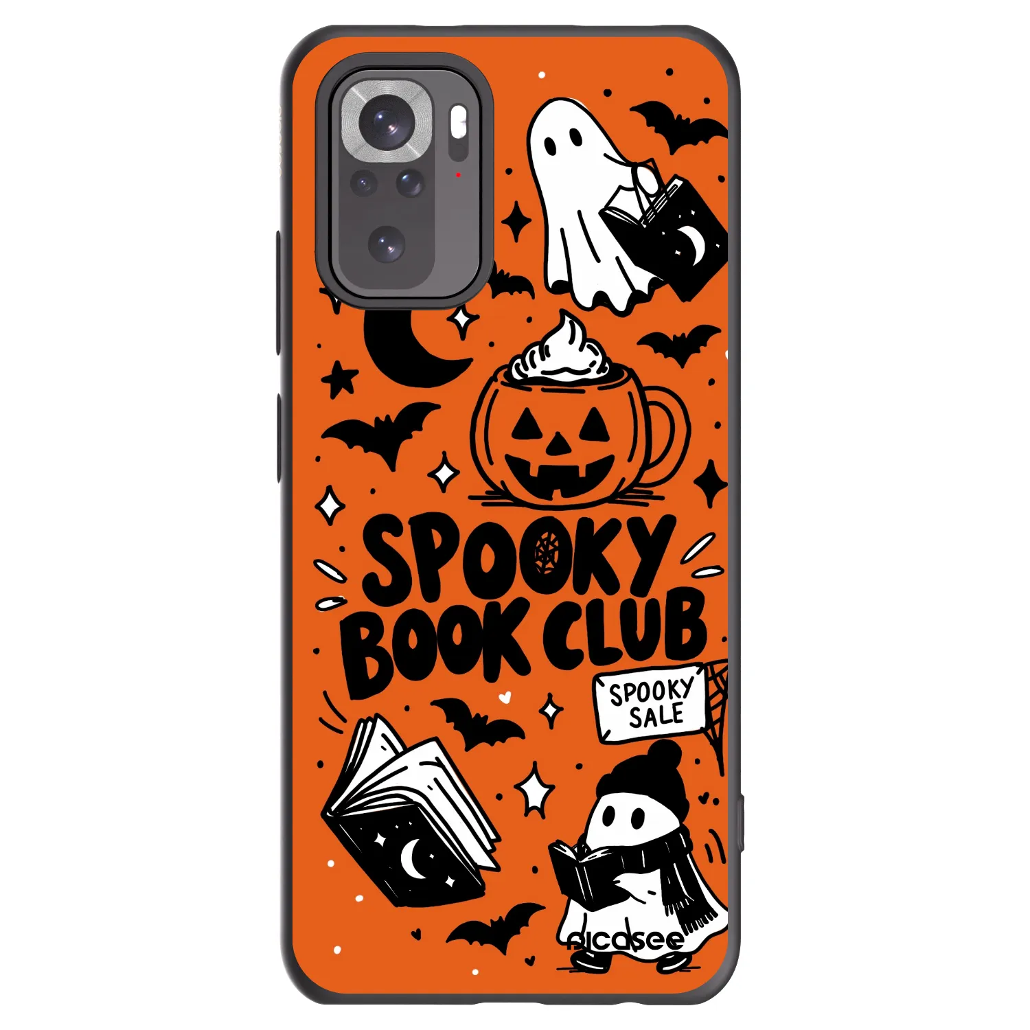 Picasee fekete szilikon tok az alábbi mobiltelefonokra Xiaomi Redmi Note 10 - Spooky book club