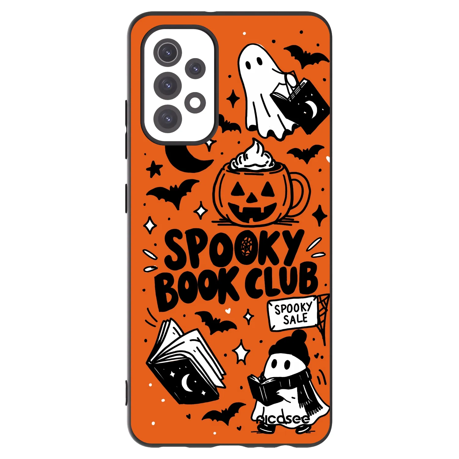 Picasee fekete szilikon tok az alábbi mobiltelefonokra Samsung Galaxy A32 5G A326B - Spooky book club