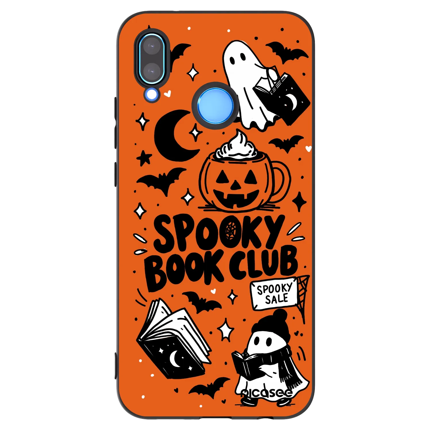 Picasee fekete szilikon tok az alábbi mobiltelefonokra Huawei P20 Lite - Spooky book club