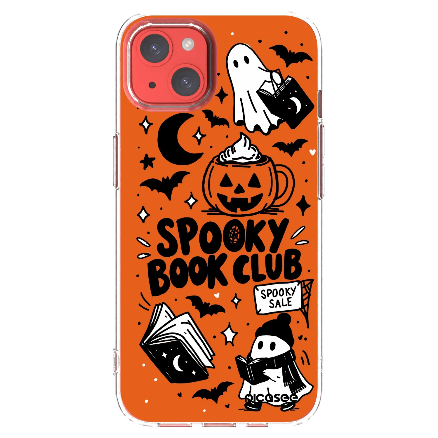 Picasee átlátszó szilikon tok az alábbi mobiltelefonokra Apple iPhone 13 - Spooky book club