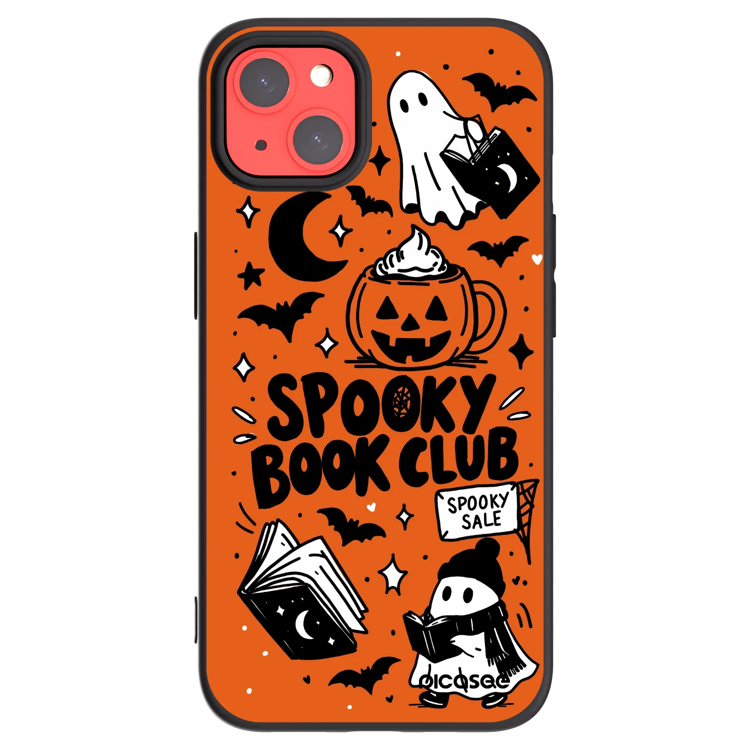 Picasee fekete szilikon tok az alábbi mobiltelefonokra Apple iPhone 13 - Spooky book club
