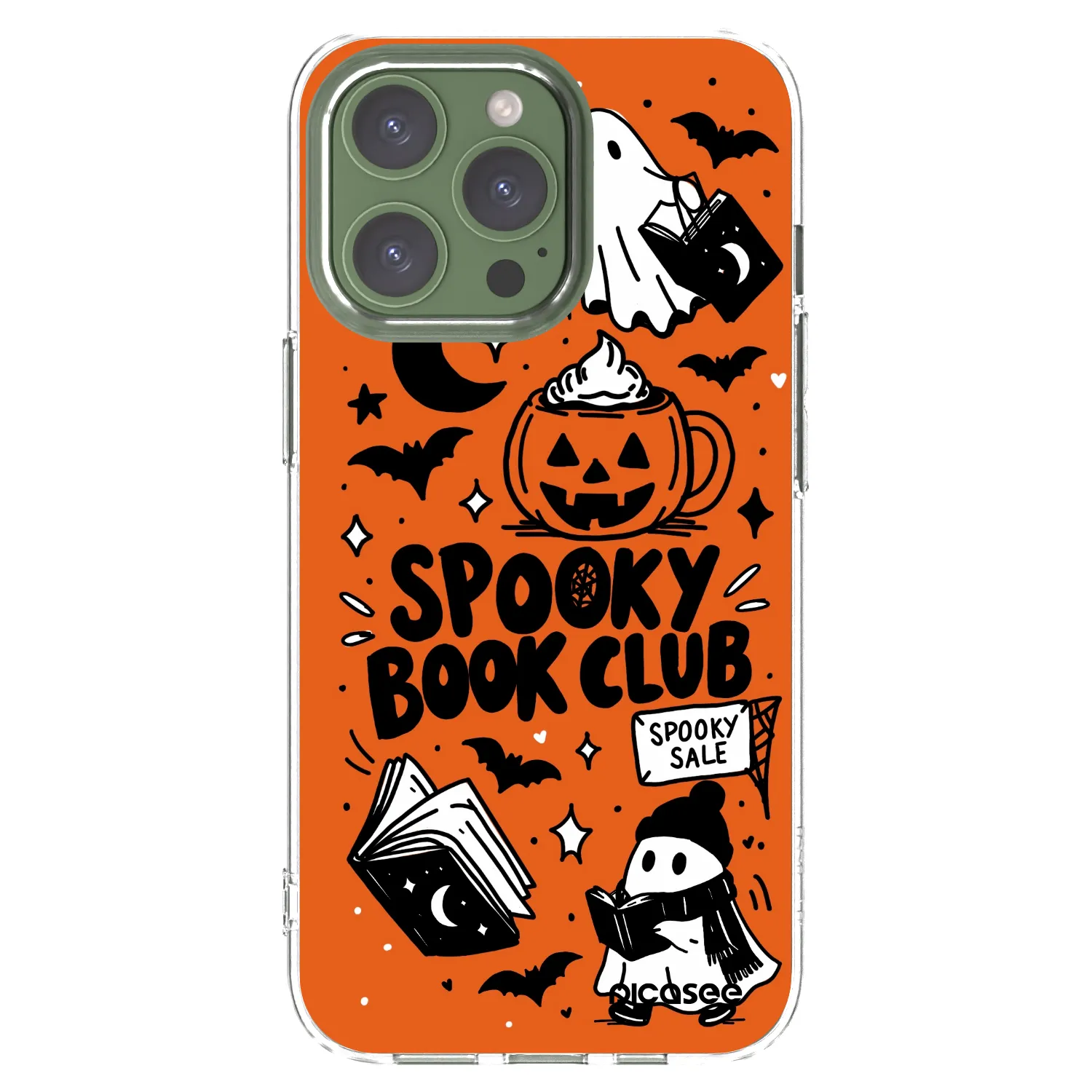 Picasee átlátszó szilikon tok az alábbi mobiltelefonokra Apple iPhone 13 Pro - Spooky book club