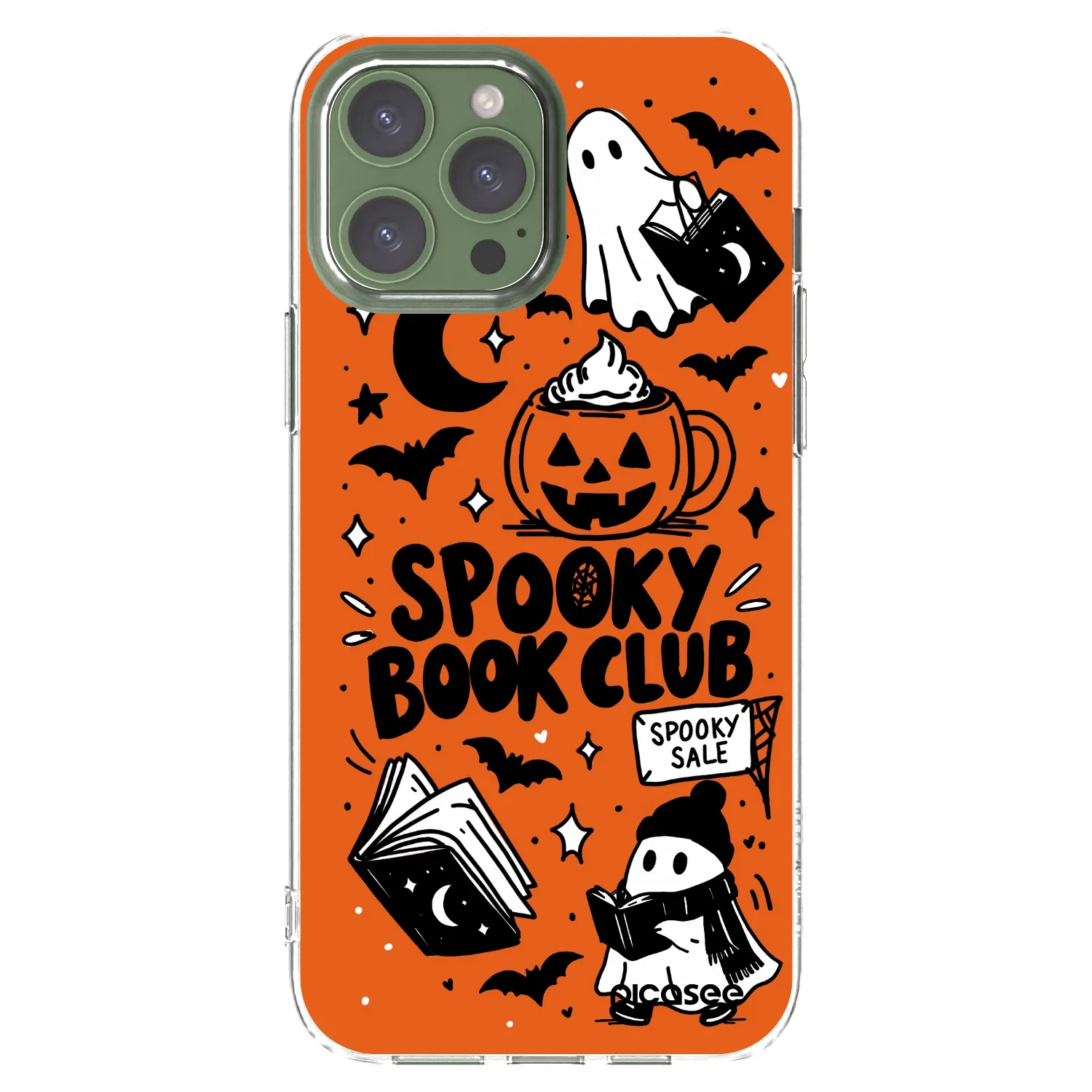 Picasee átlátszó szilikon tok az alábbi mobiltelefonokra Apple iPhone 13 Pro Max - Spooky book club