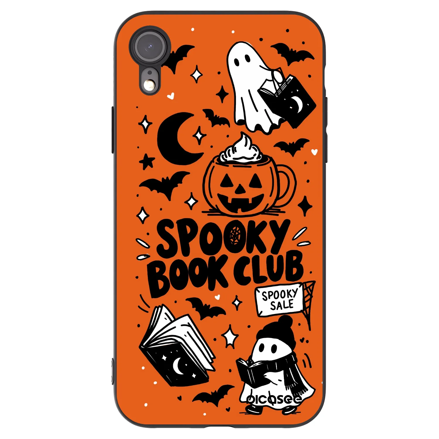 Picasee fekete szilikon tok az alábbi mobiltelefonokra Apple iPhone XR - Spooky book club