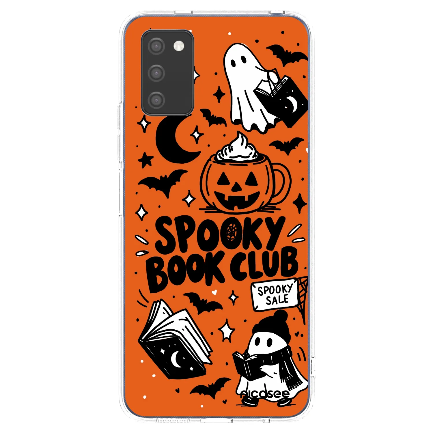 Picasee átlátszó szilikon tok az alábbi mobiltelefonokra Samsung Galaxy A02s A025G - Spooky book club