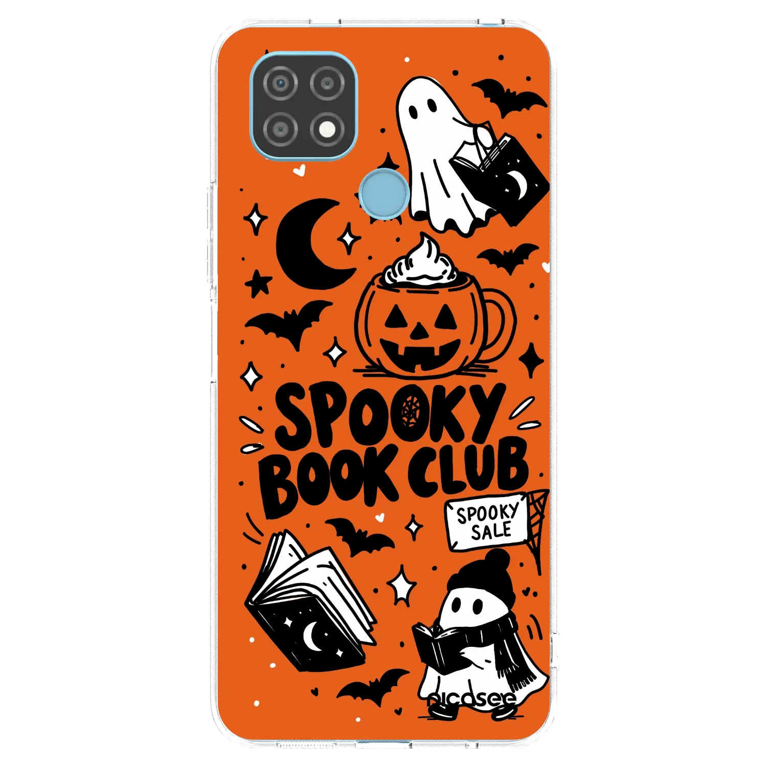 Picasee átlátszó szilikon tok az alábbi mobiltelefonokra Realme C21 - Spooky book club