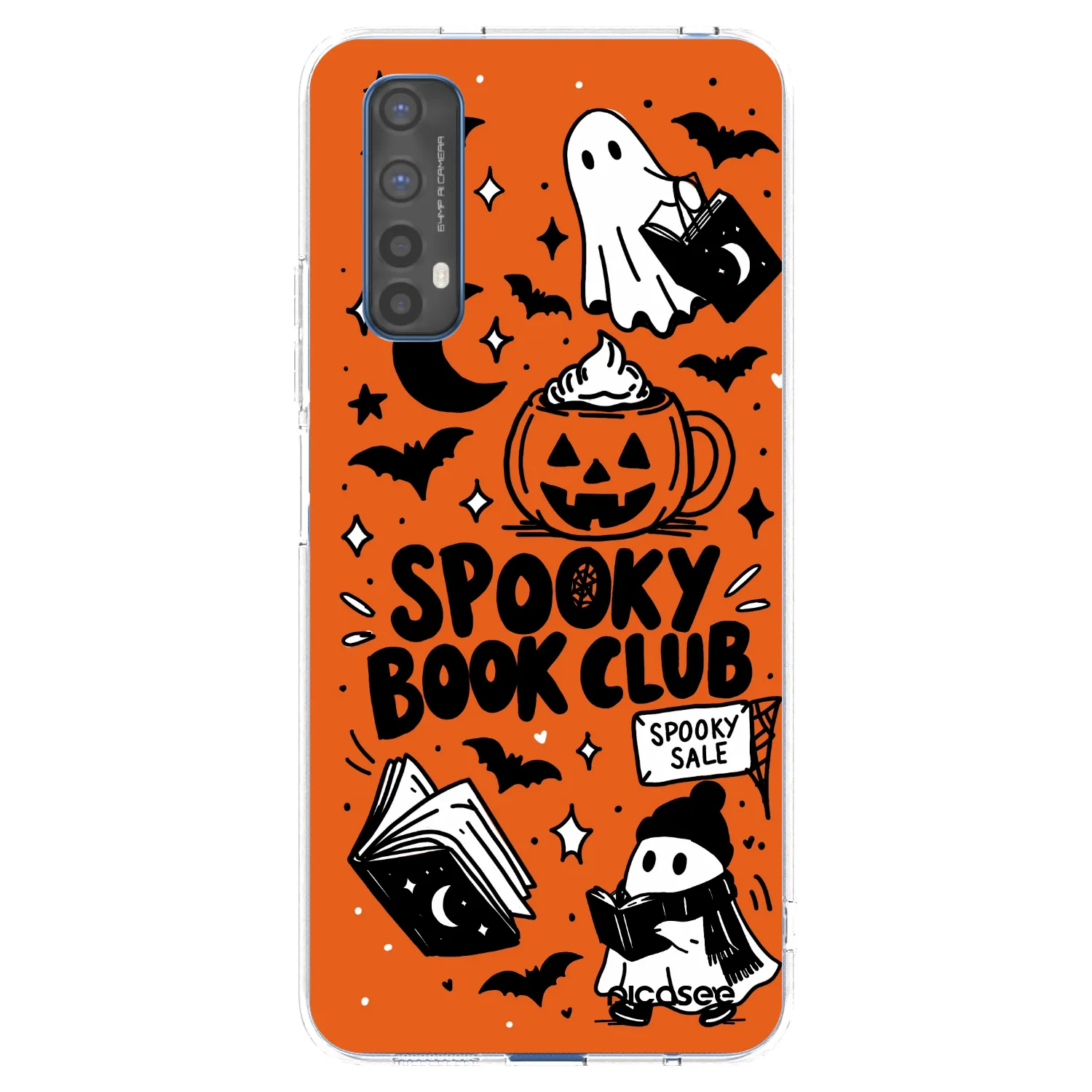 Picasee átlátszó szilikon tok az alábbi mobiltelefonokra Realme 7 - Spooky book club