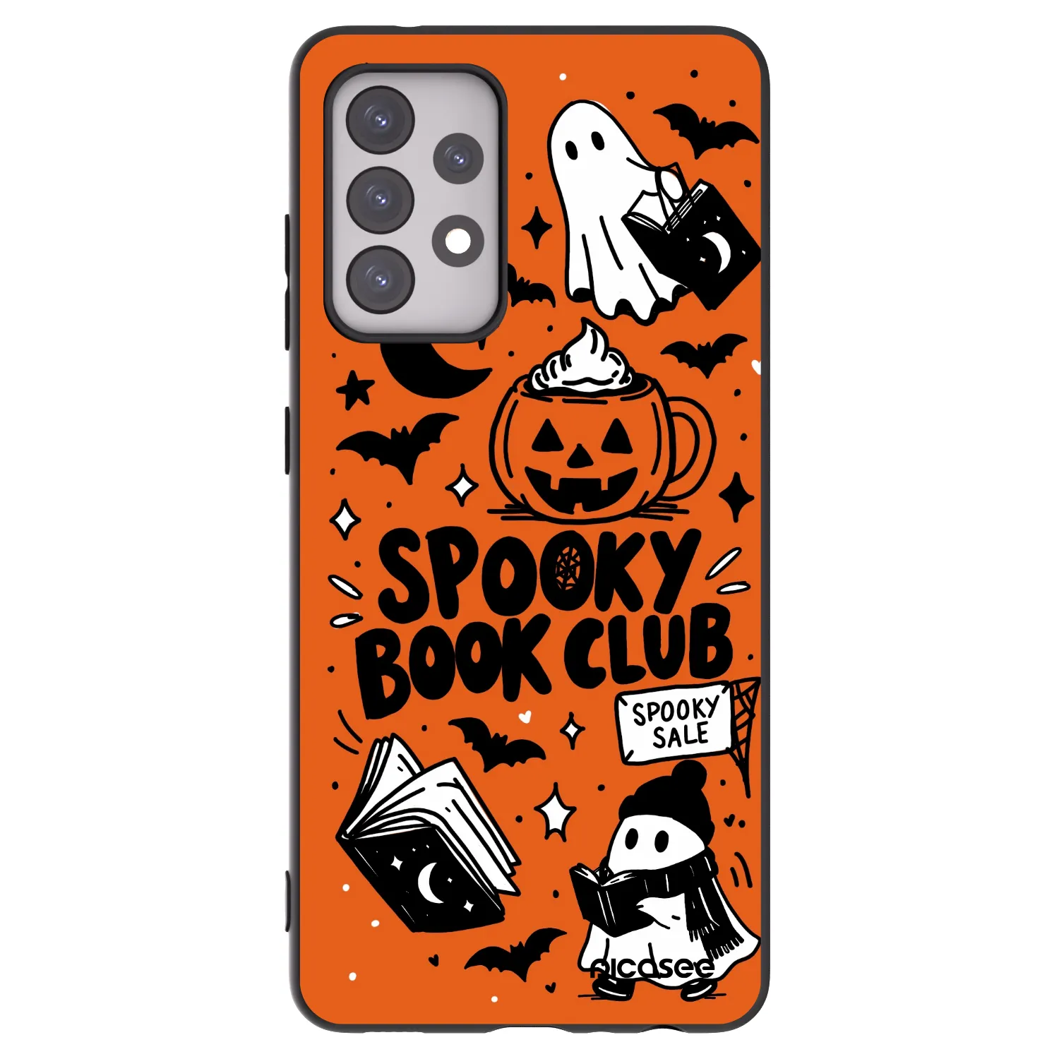 Picasee fekete szilikon tok az alábbi mobiltelefonokra Samsung Galaxy A52s 5G A528B - Spooky book club