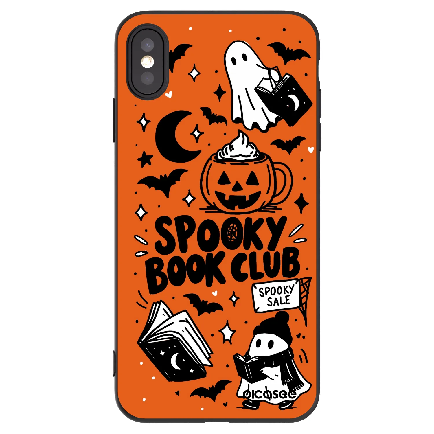 Picasee fekete szilikon tok az alábbi mobiltelefonokra Apple iPhone XS Max - Spooky book club