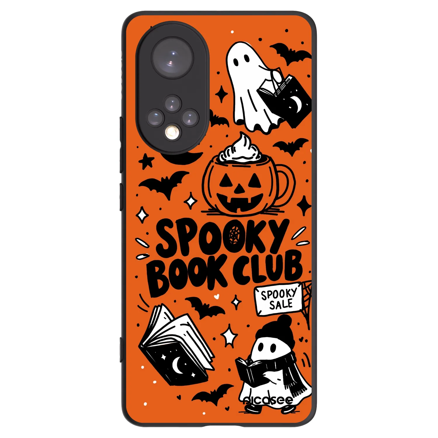 Picasee fekete szilikon tok az alábbi mobiltelefonokra Honor 50 5G - Spooky book club